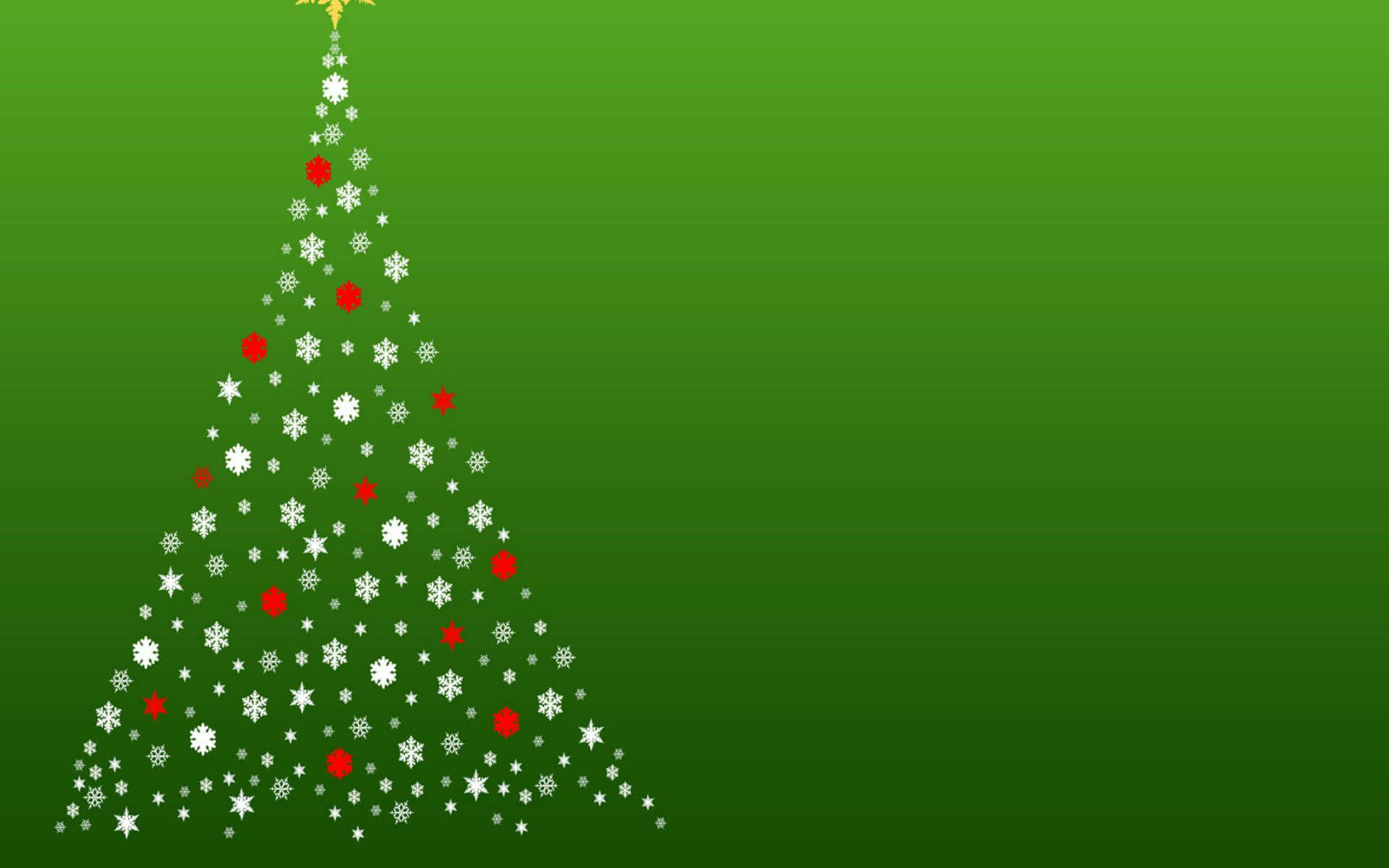 Christmas Tree On Green Background Background