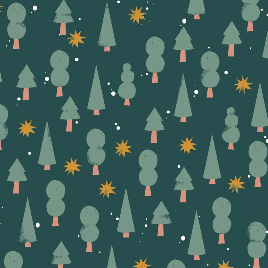 Christmas Tree Seamless Pattern Background