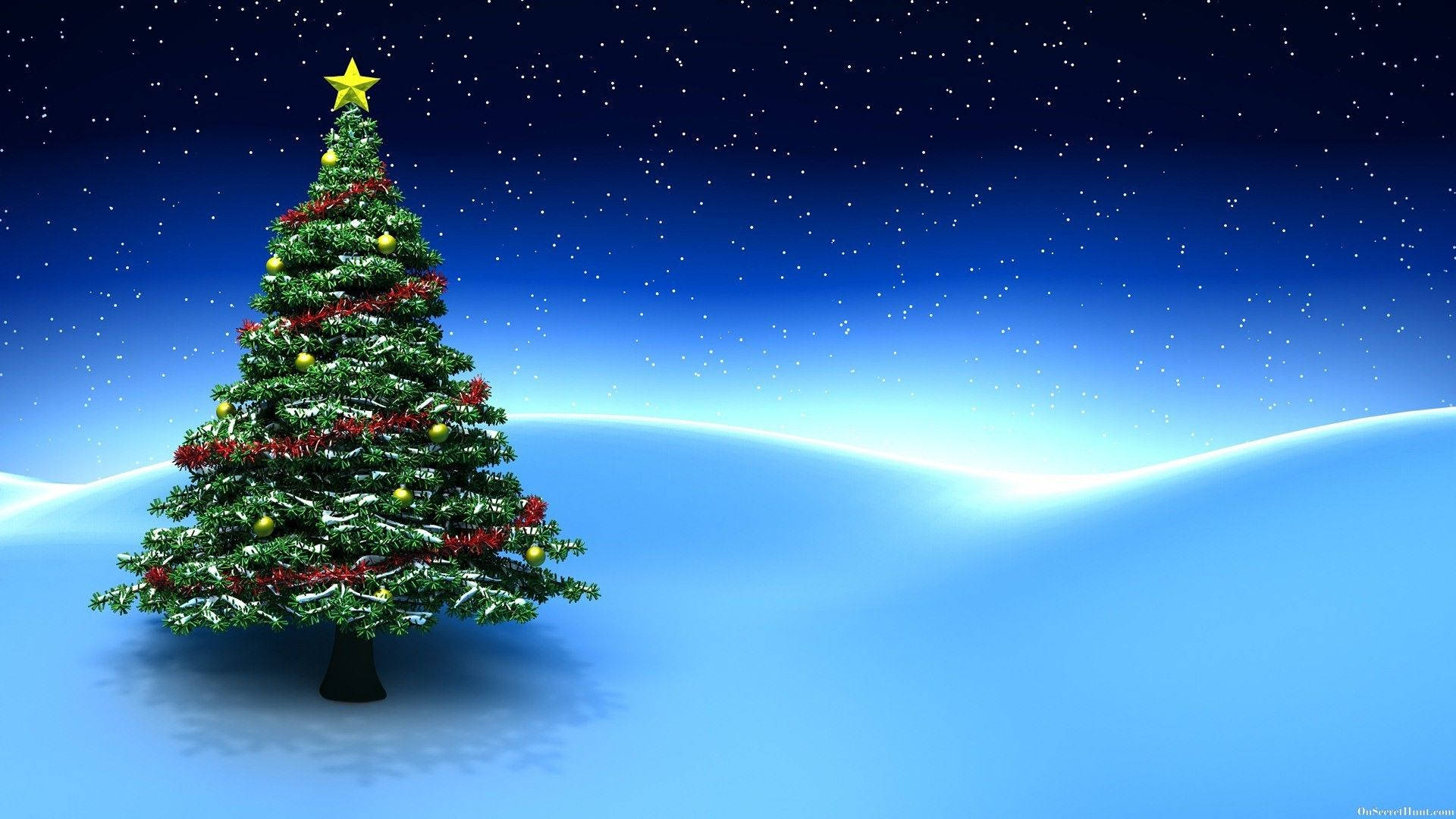 Christmas Tree Snow Art Background