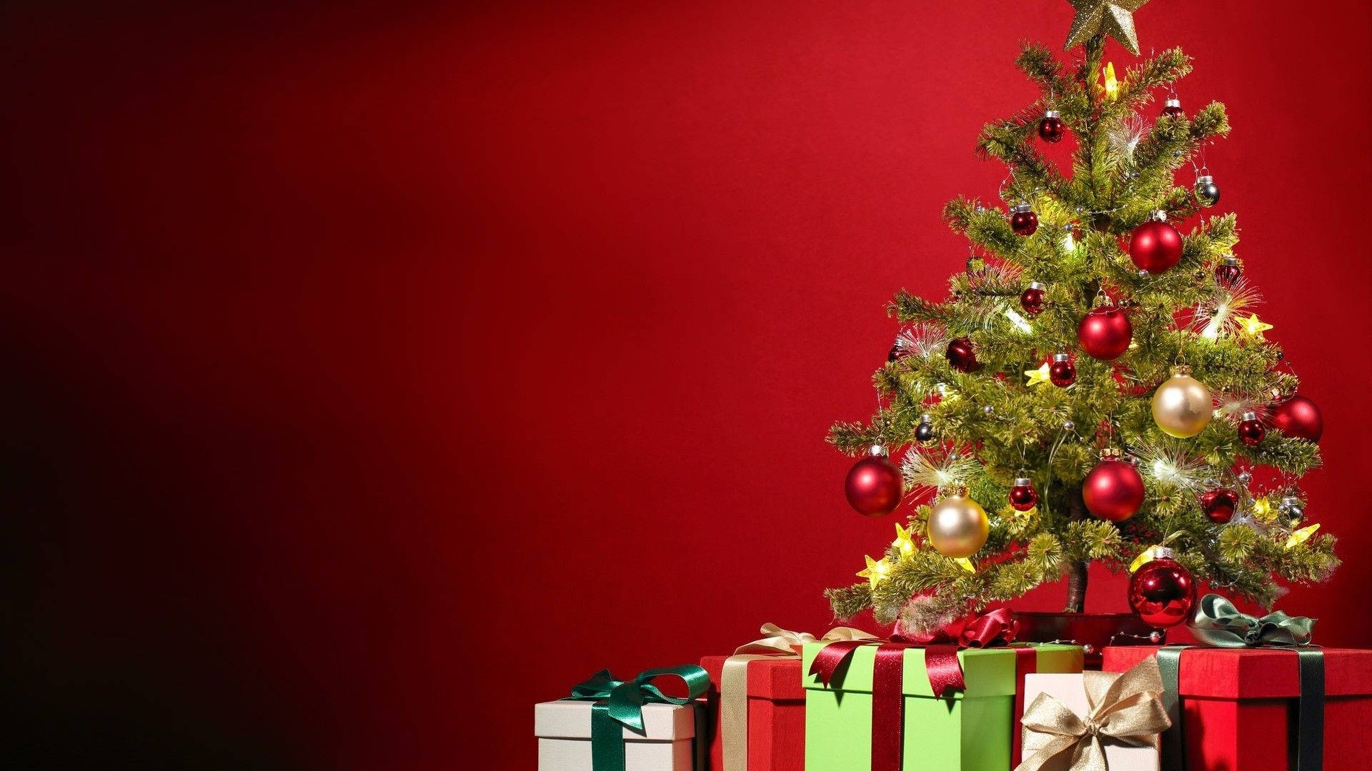 Christmas Tree With Gifts Background Background
