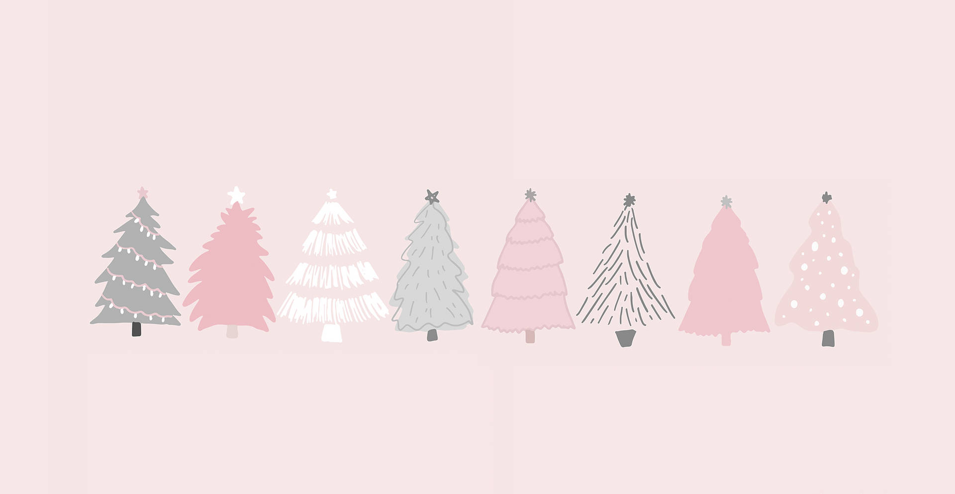 Christmas Trees Art Aesthetic Desktop Background