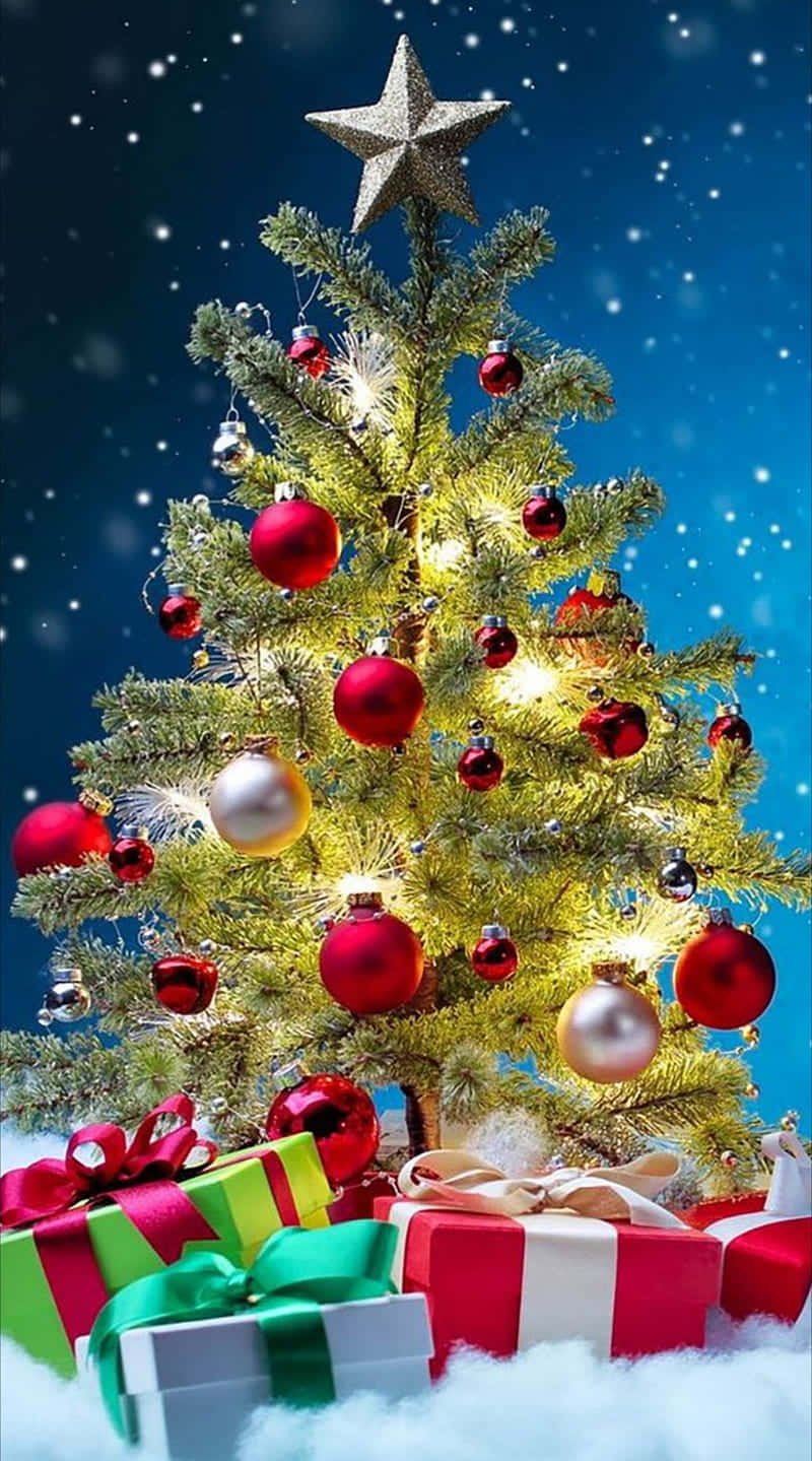 Christmas Treewith Giftsand Snowfall.jpg Background