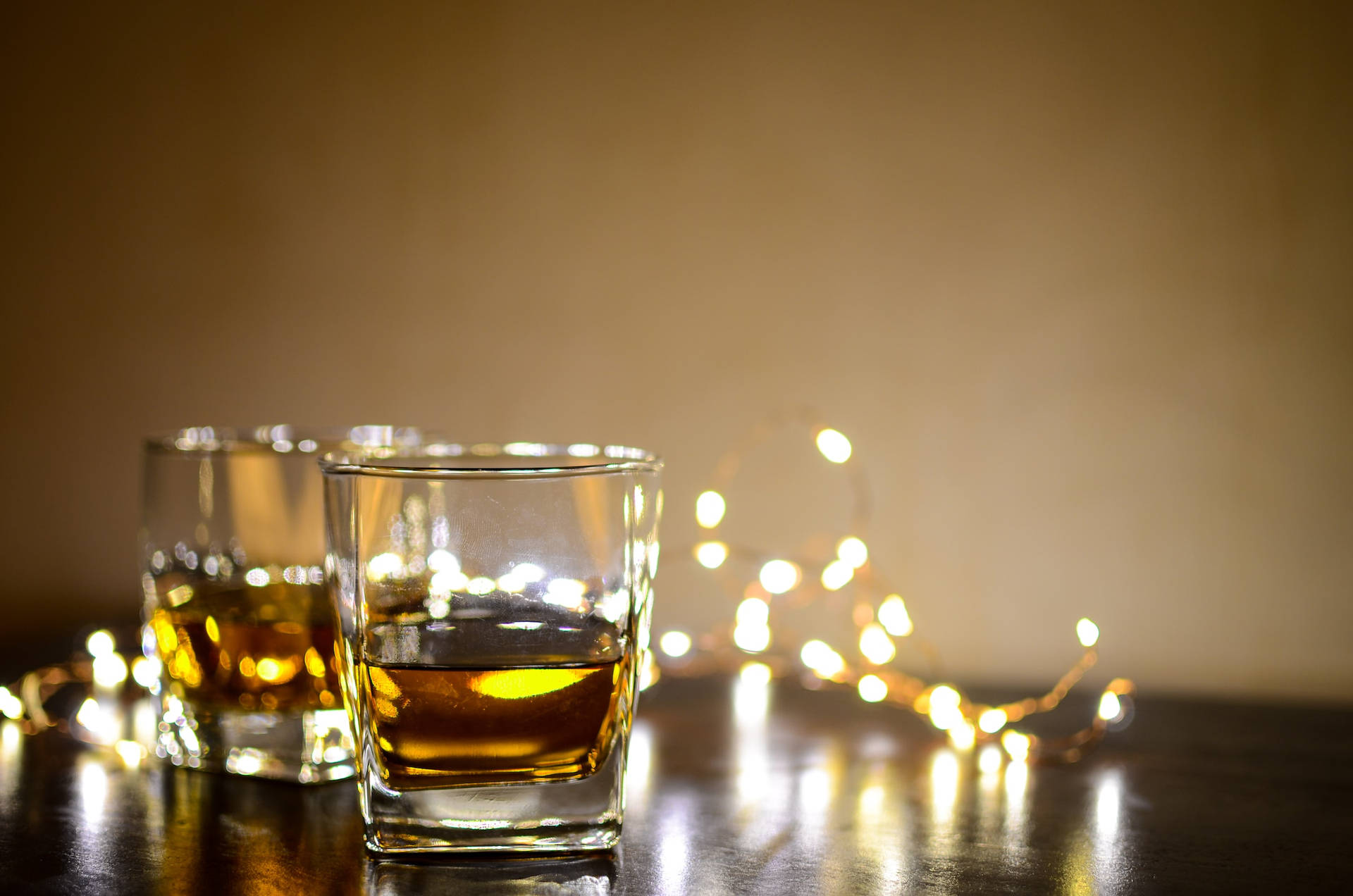 Christmas Whiskey Glasses And Lights