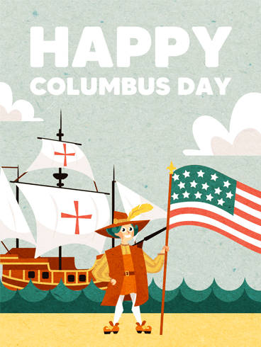 Christopher Columbus Day Digital Art Background