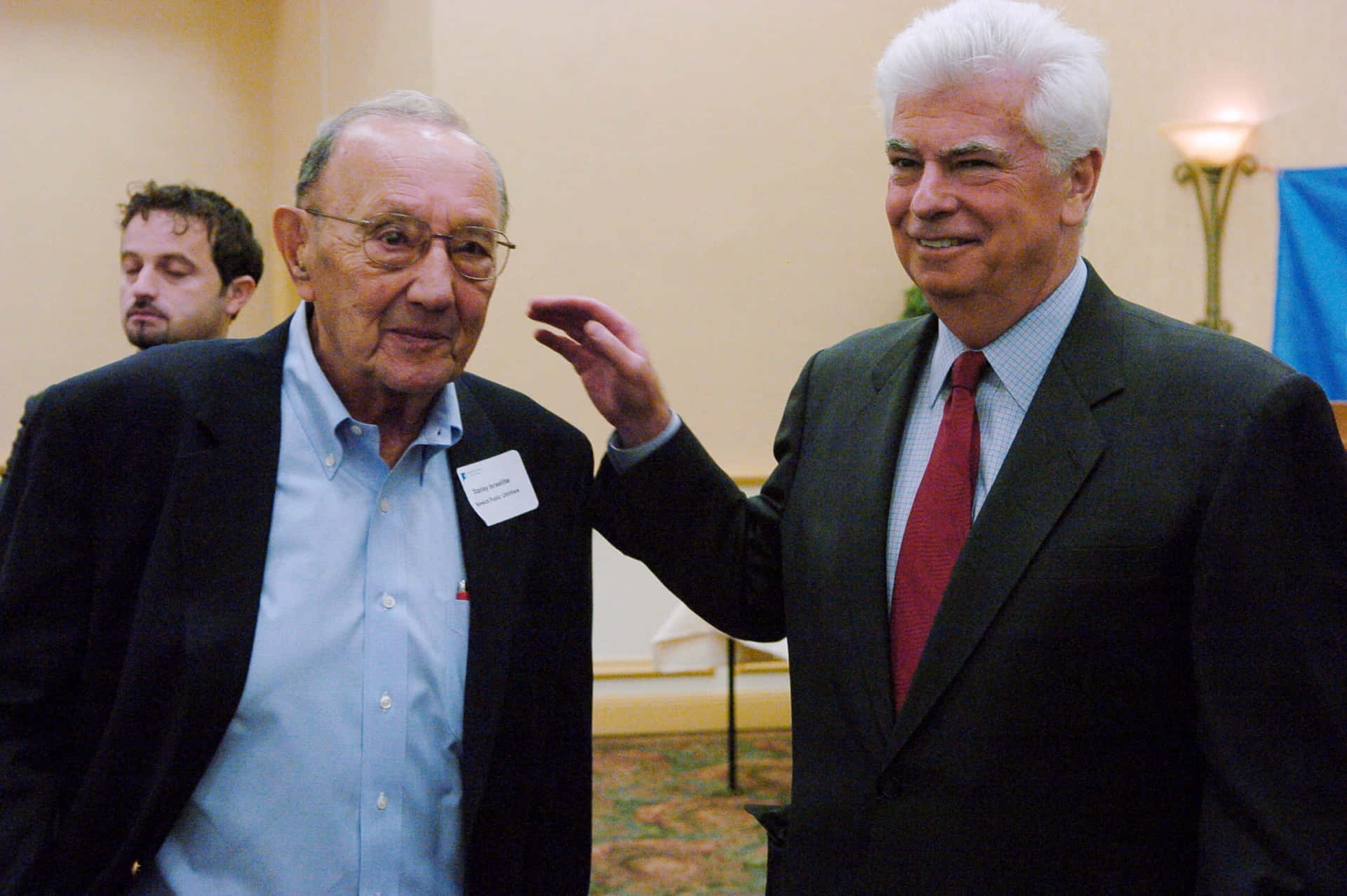 Christopher Dodd With An Old Man Background