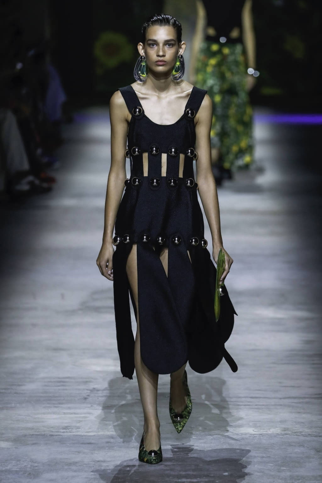 Christopher Kane Black Button Dress Background