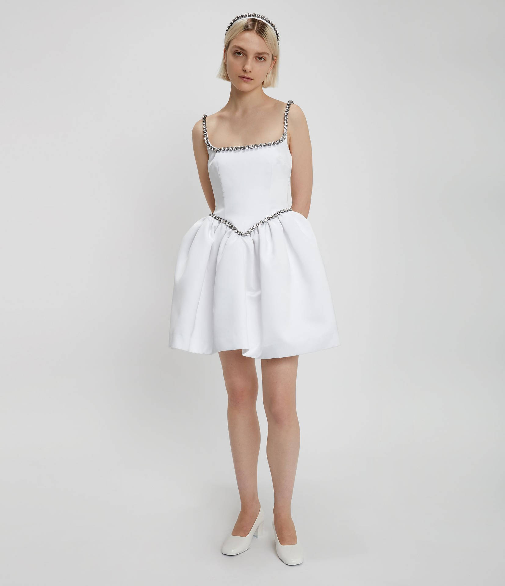 Christopher Kane Short White Balloon Dress Background