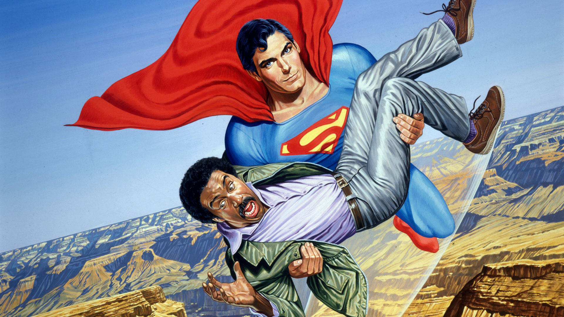 Christopher Reeve Superman And August Gorman Background