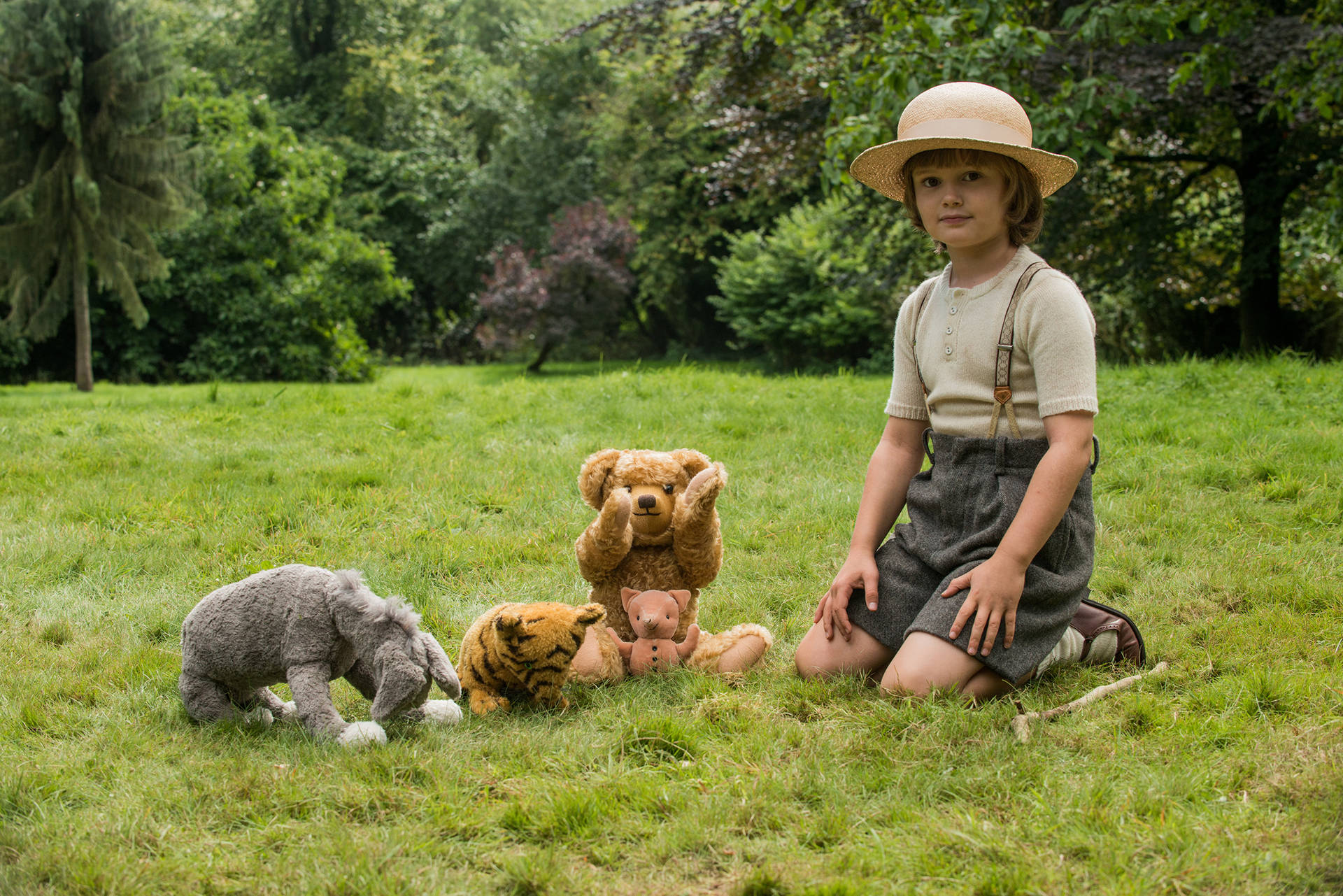 Christopher Robin On Grass Background