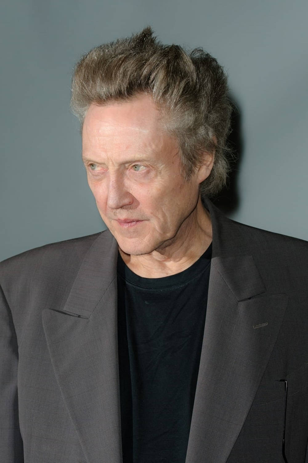 Christopher Walken Wearing Grey Coat Background