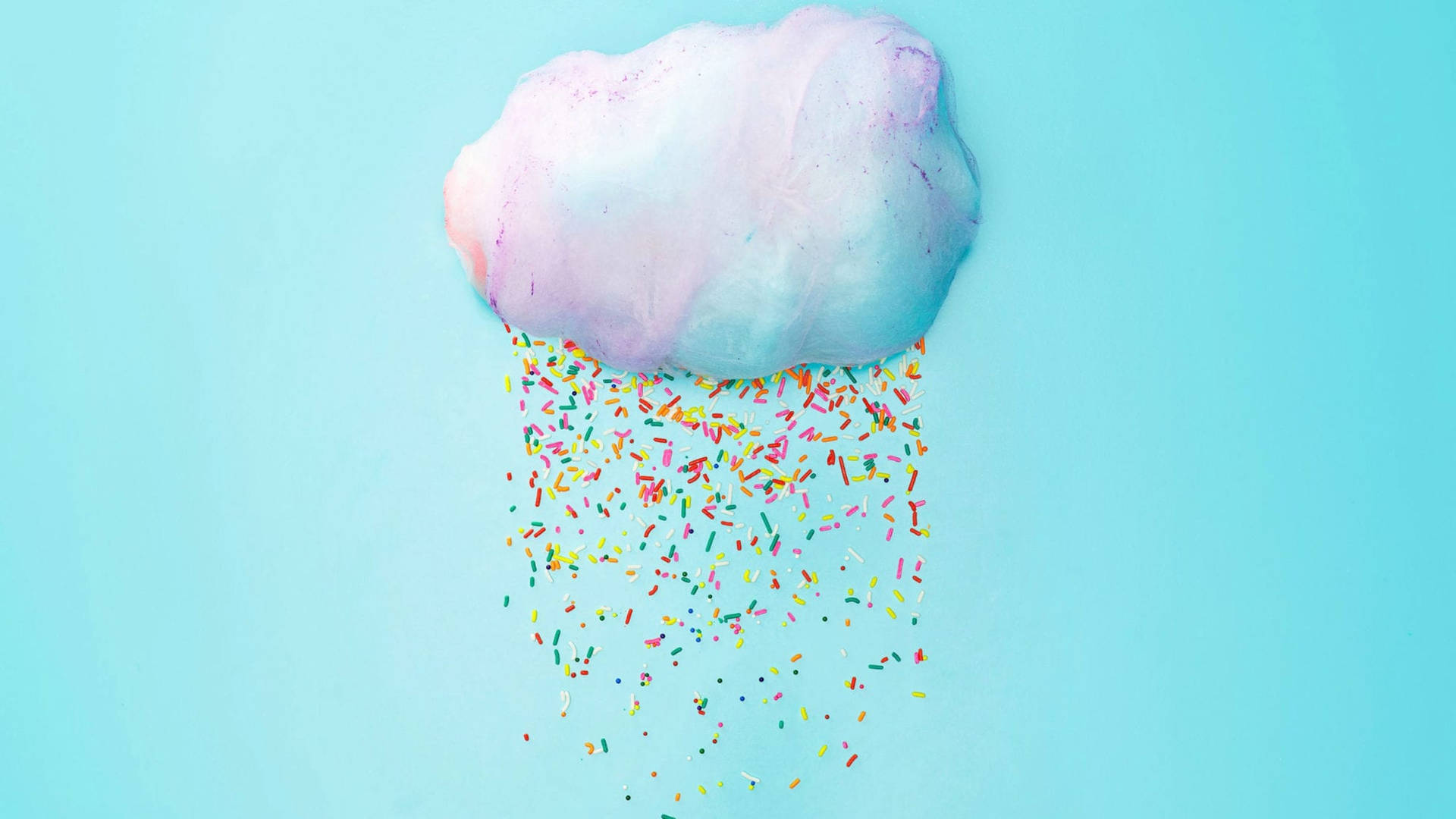 Chrome Cotton And Sprinkles Candy Background