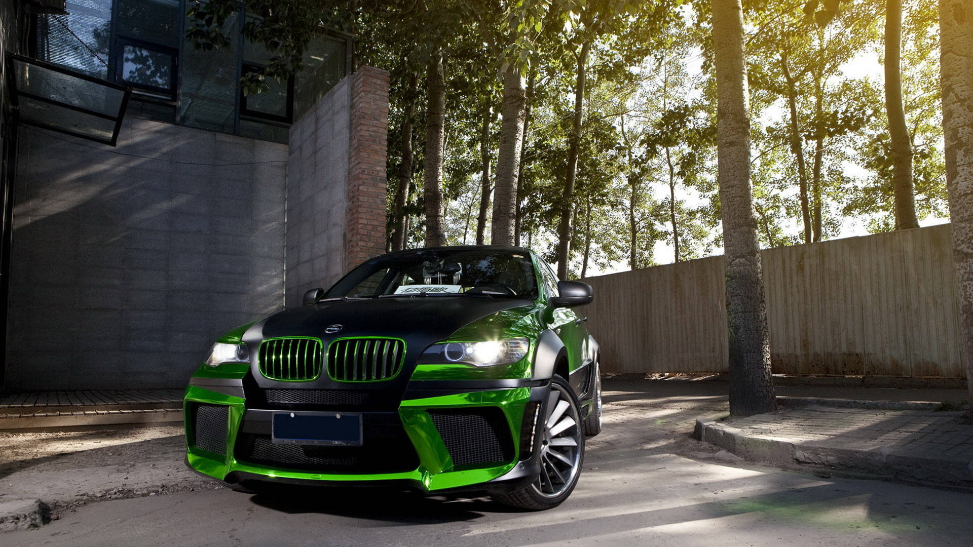 Chrome Green Bmw X6 M Background