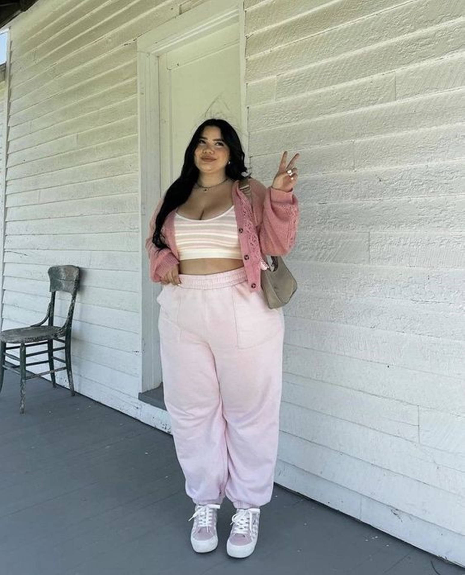 Chubby Teen Pink Outfit Background