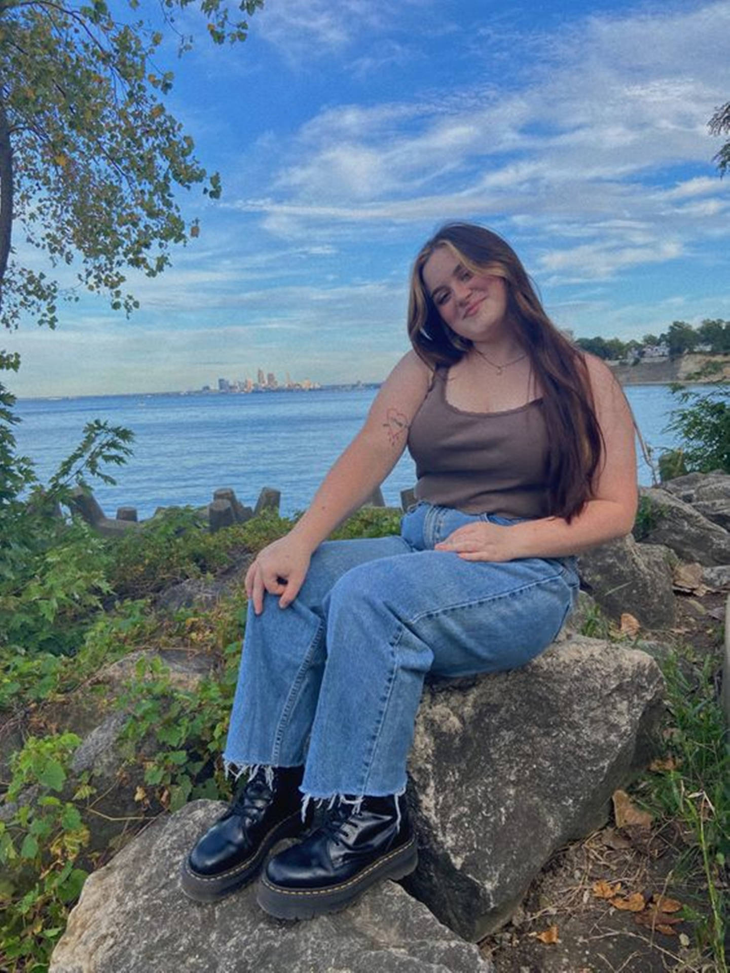 Chubby Teen With Nature Background