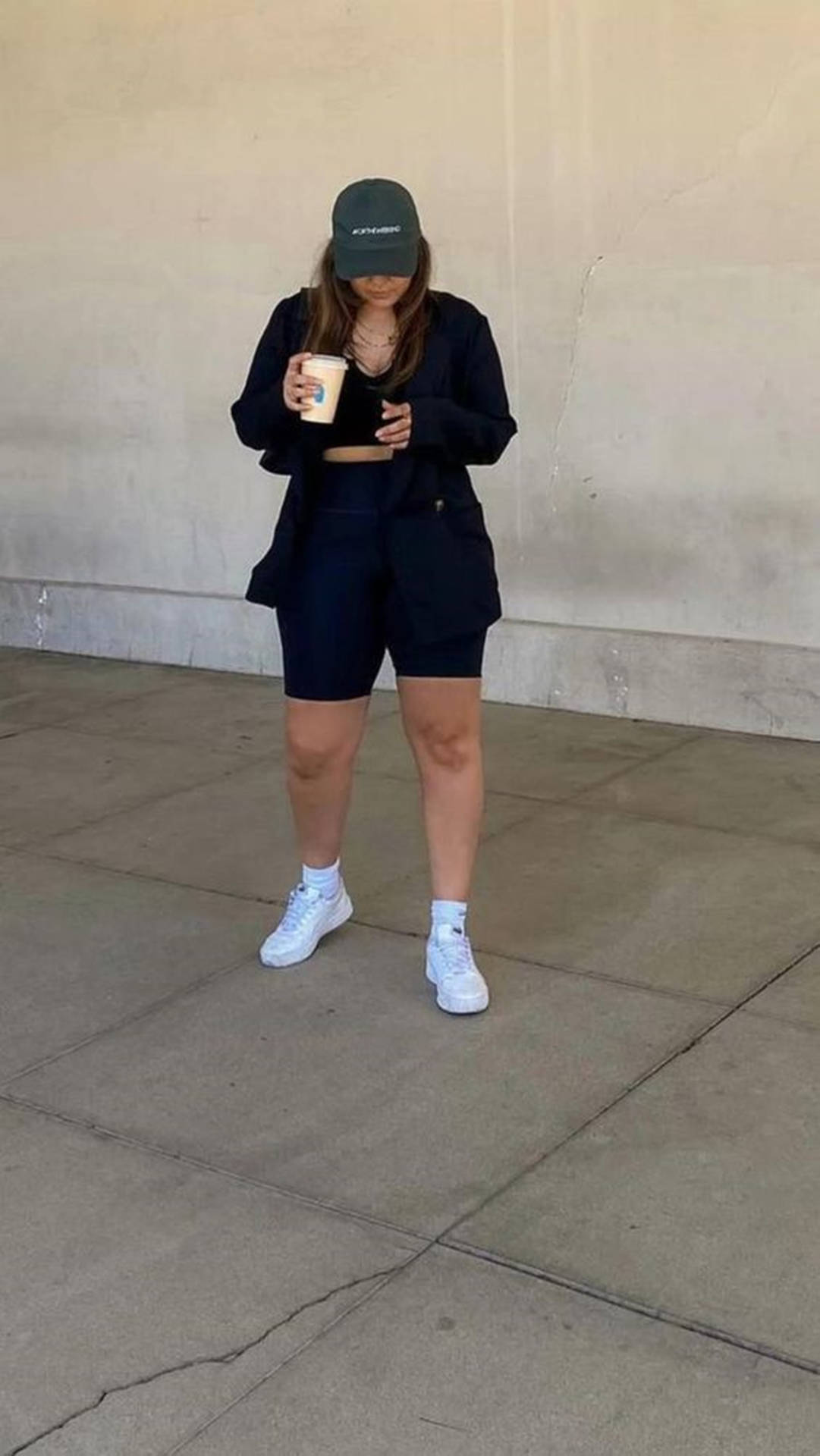 Chubby Teenager Smiling Brightly In White Sneakers