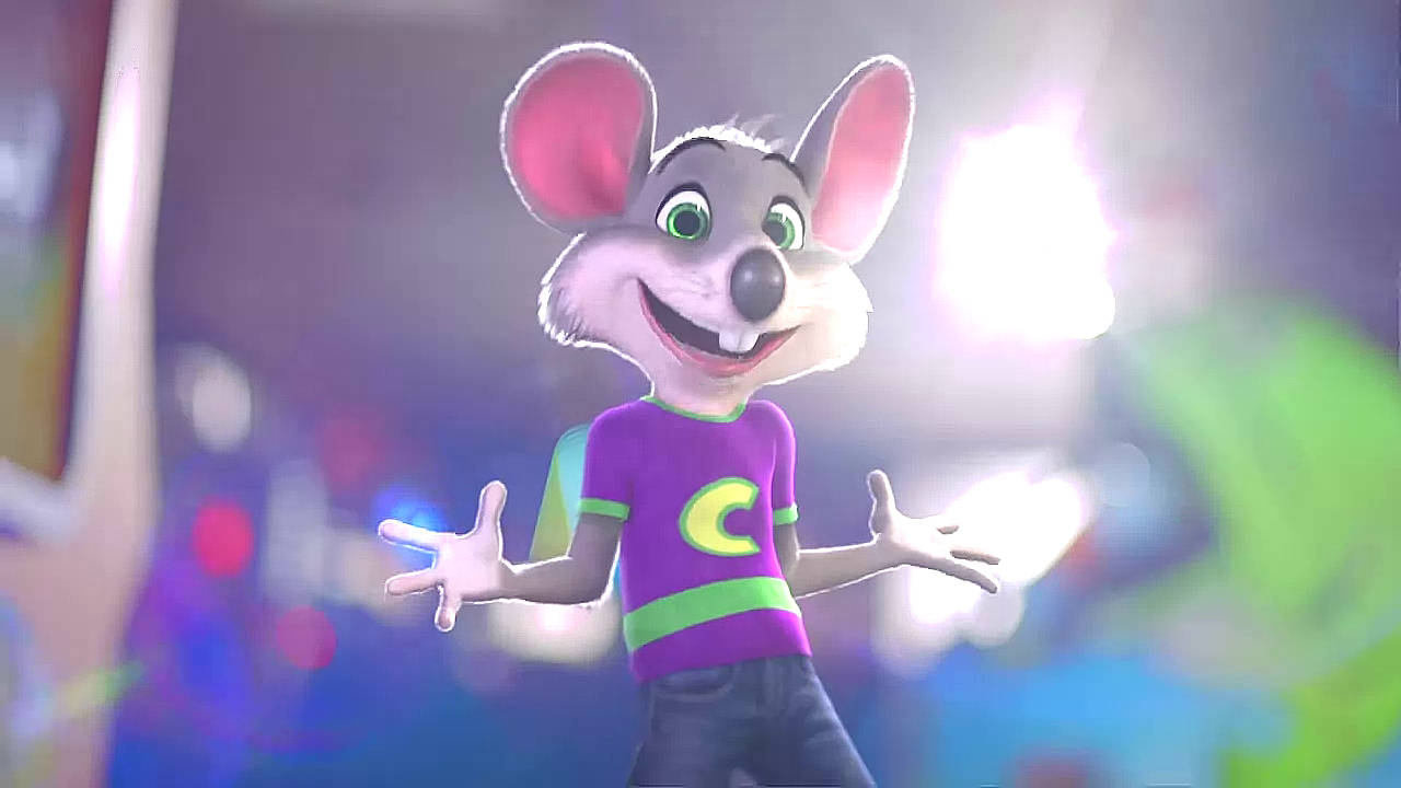 Chuck E Cheese Against Light Background