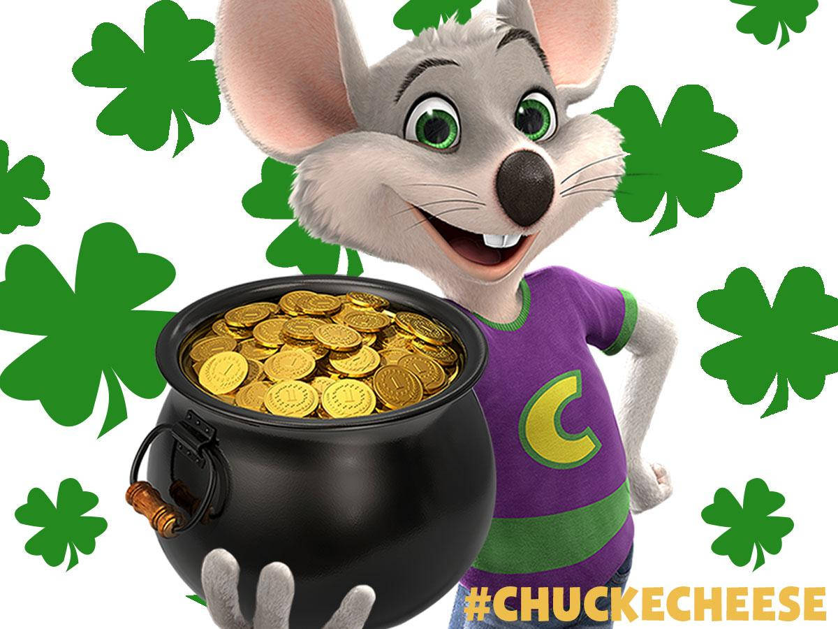 Chuck E Cheese With Gold Coins