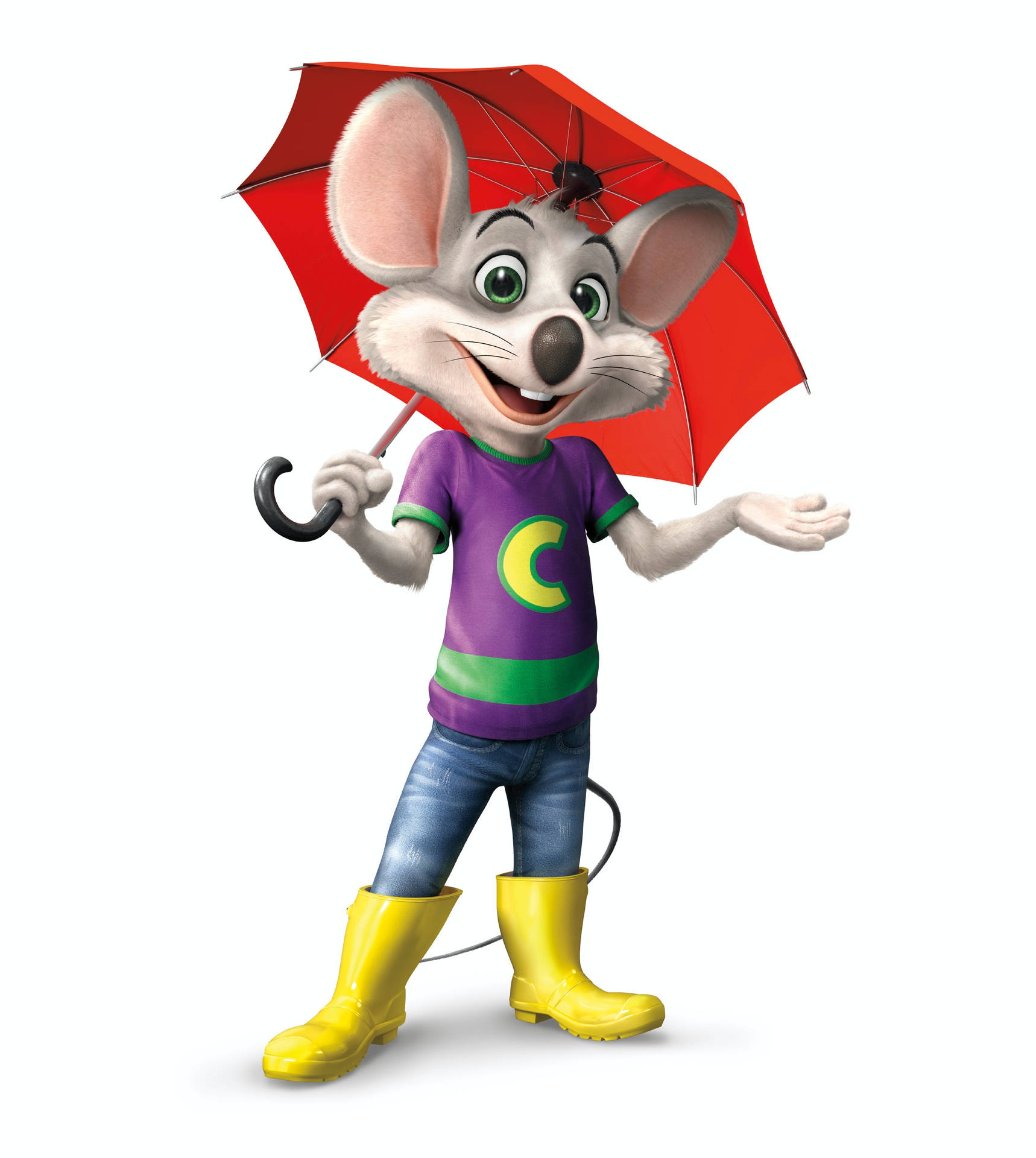 Chuck E Cheese With Umbrella Background