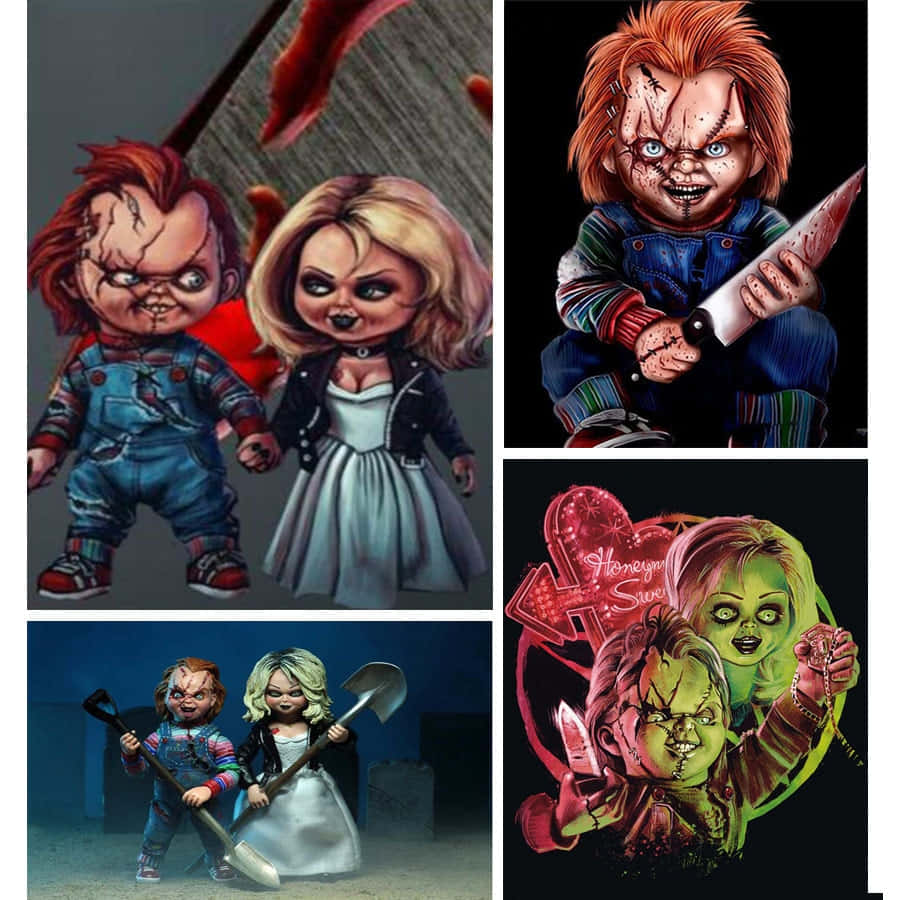 Chucky And Tiffany United Together Background