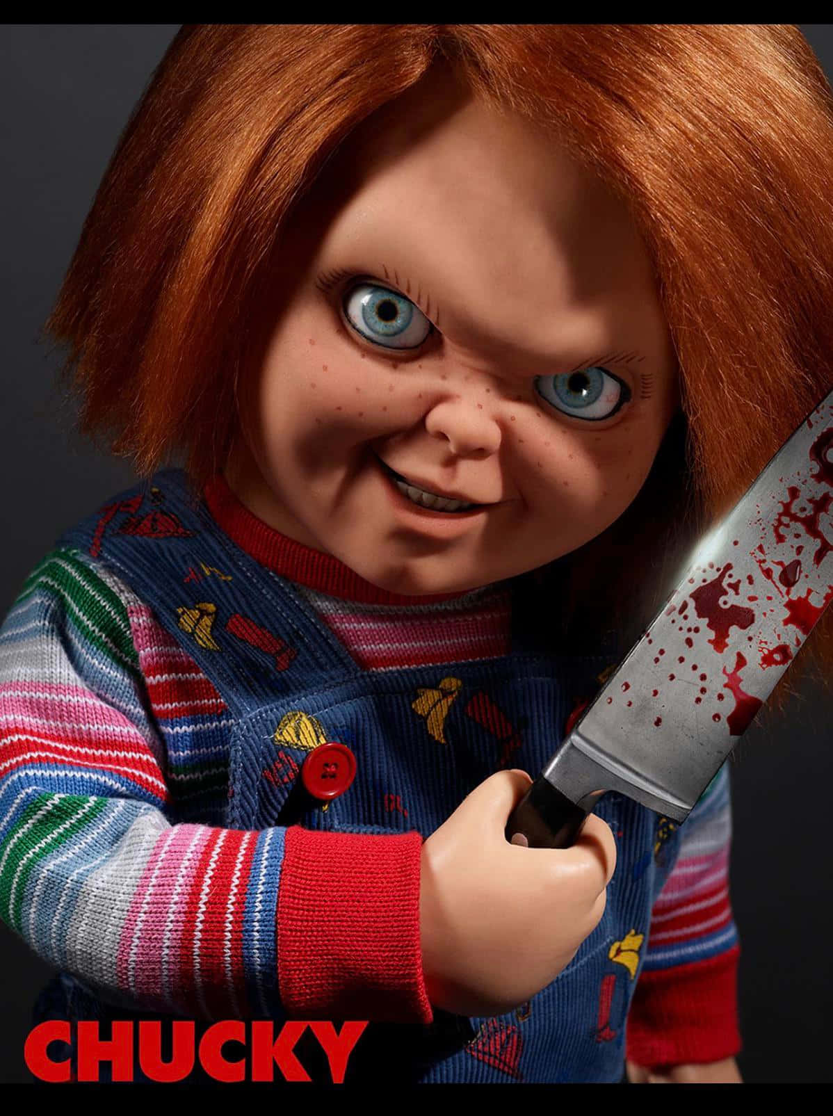 Chucky Doll With A Menacing Stare Background