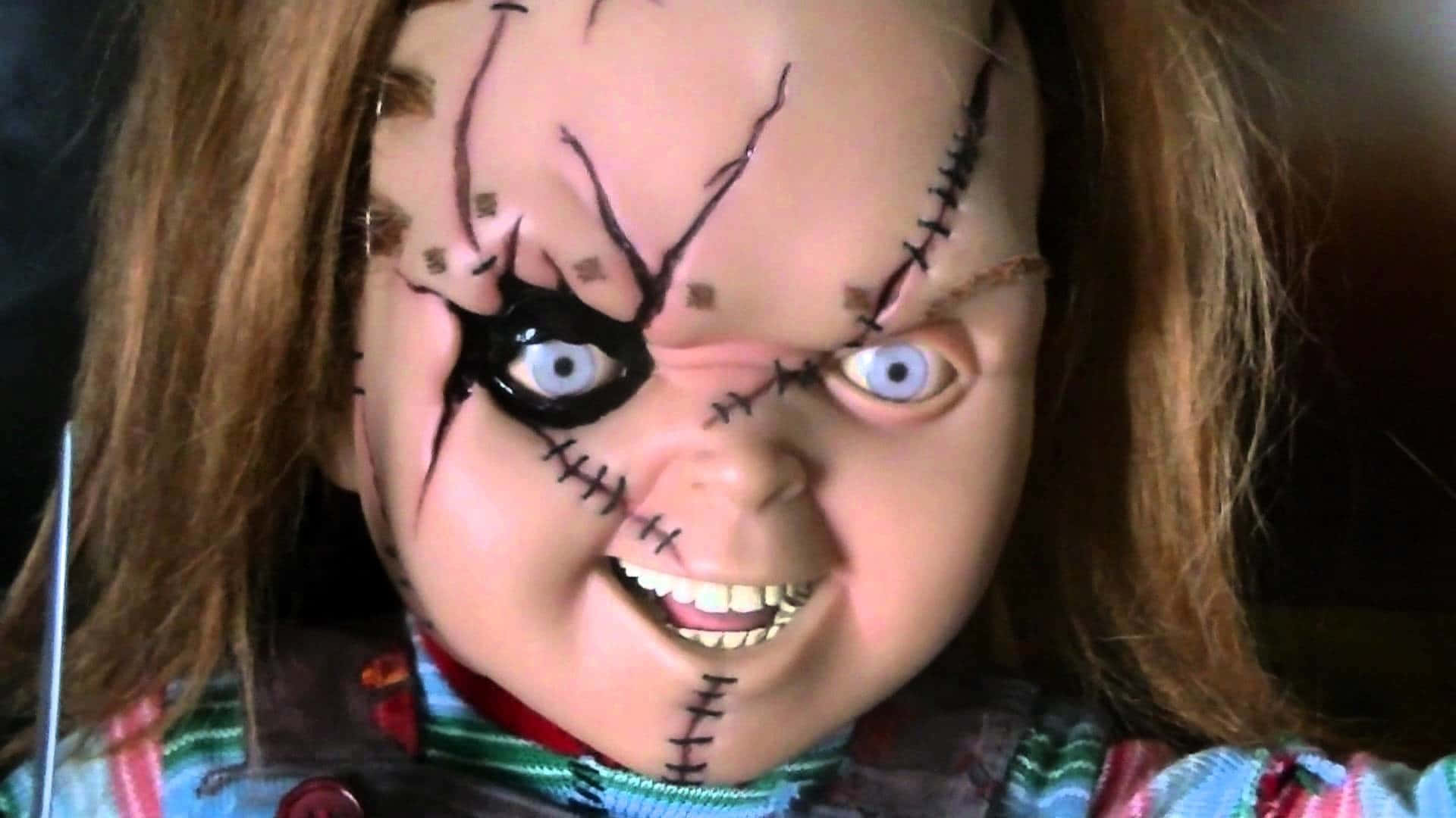 Chucky Doll With Stitches Background