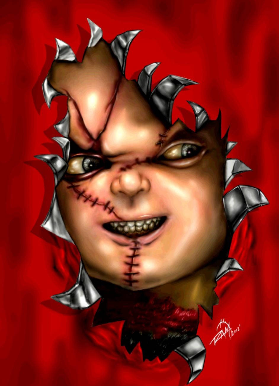 Chucky With Stitches Art Background