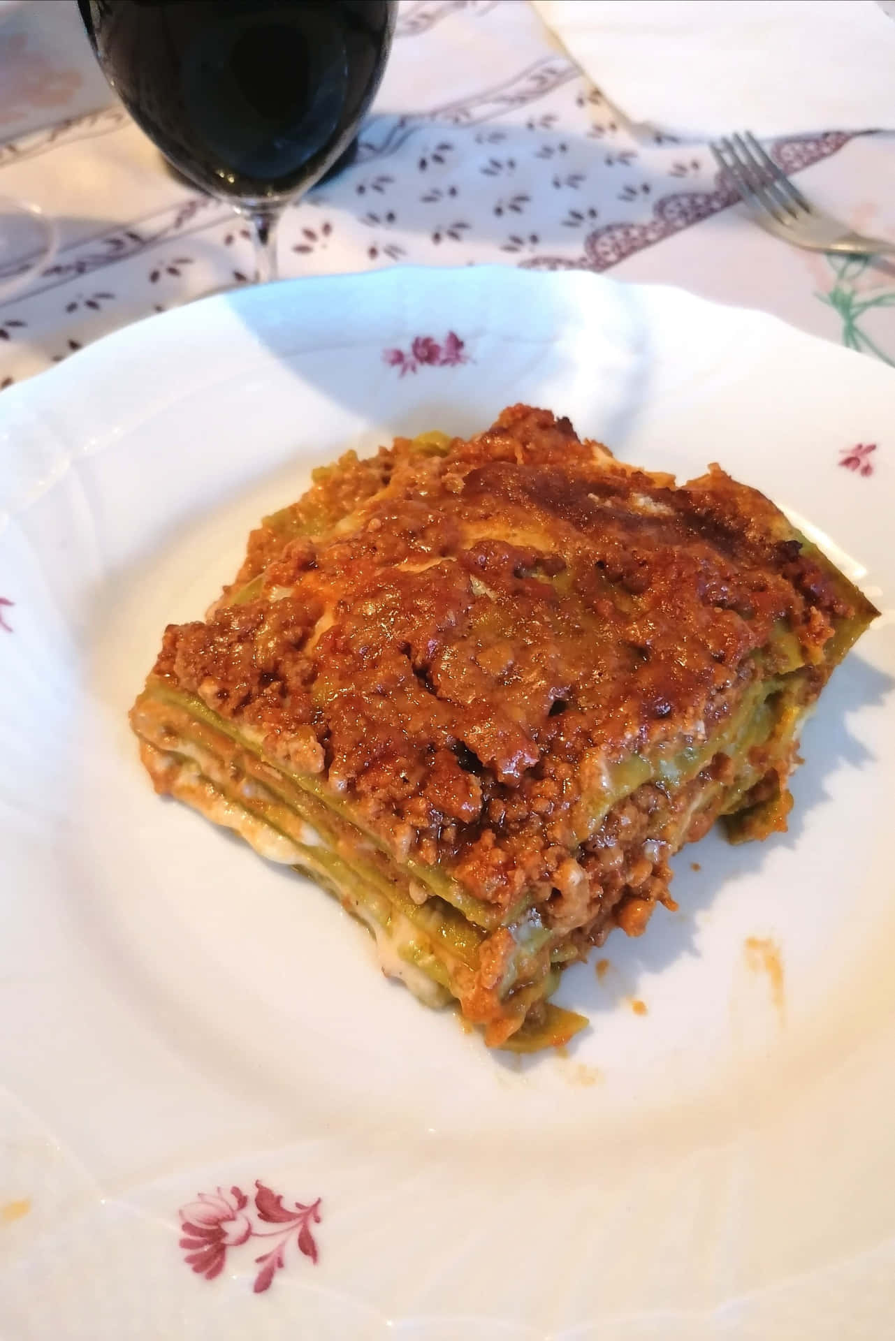 Chunky Meat Lasagna Alla Bolognese Background