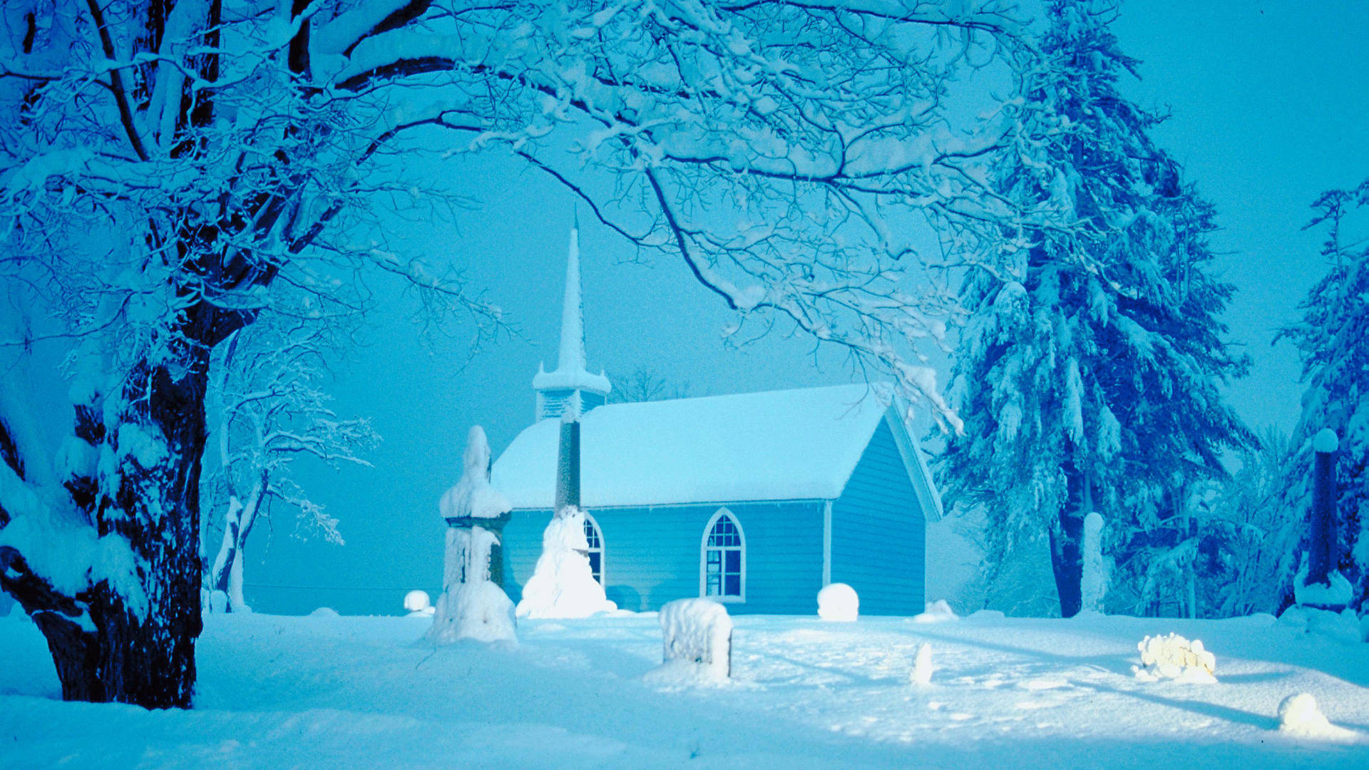 Church Christmas Scenes Background