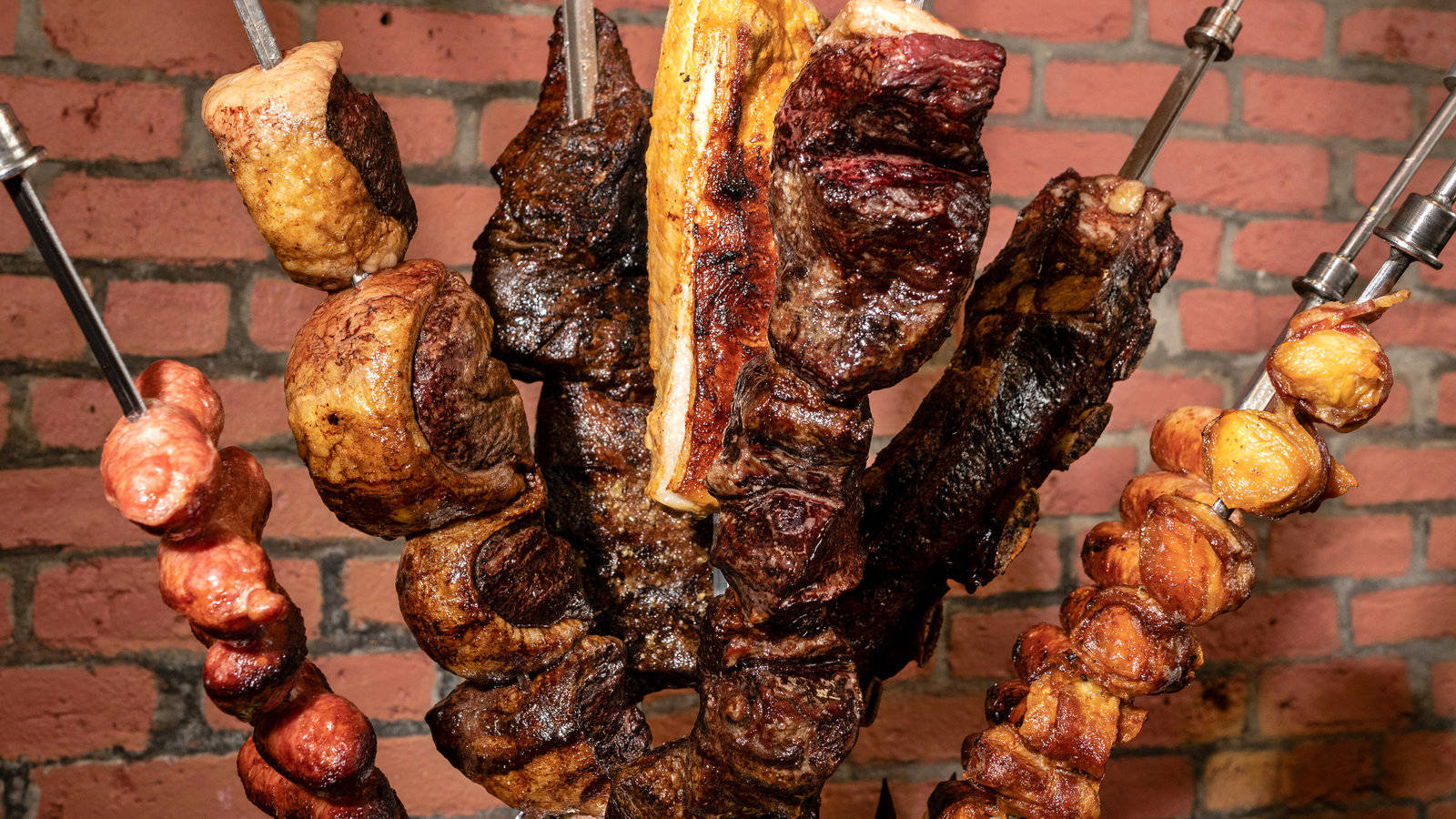 Churrasco On Skewers Background