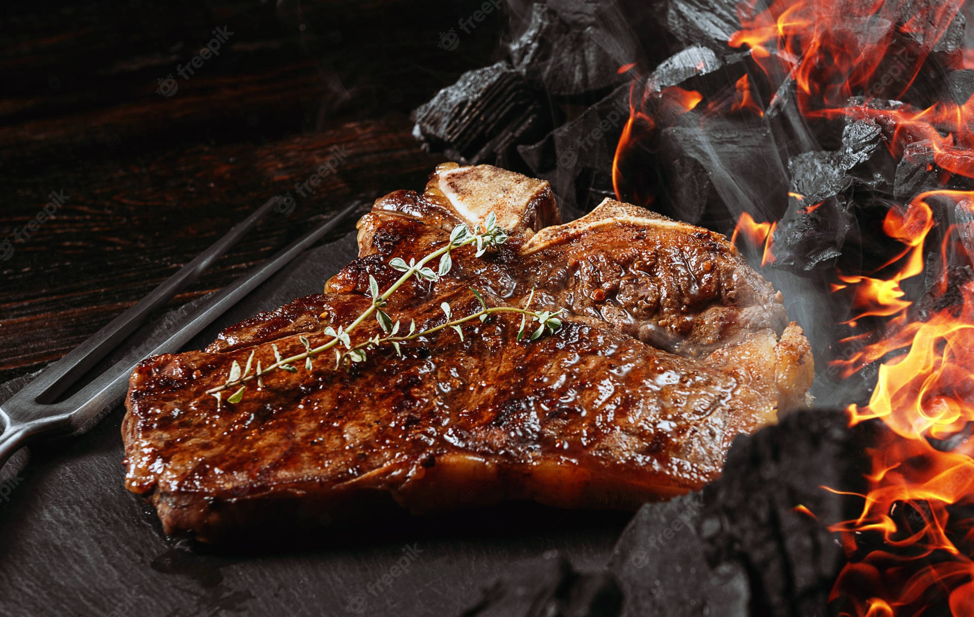 Churrasco With Basil Background