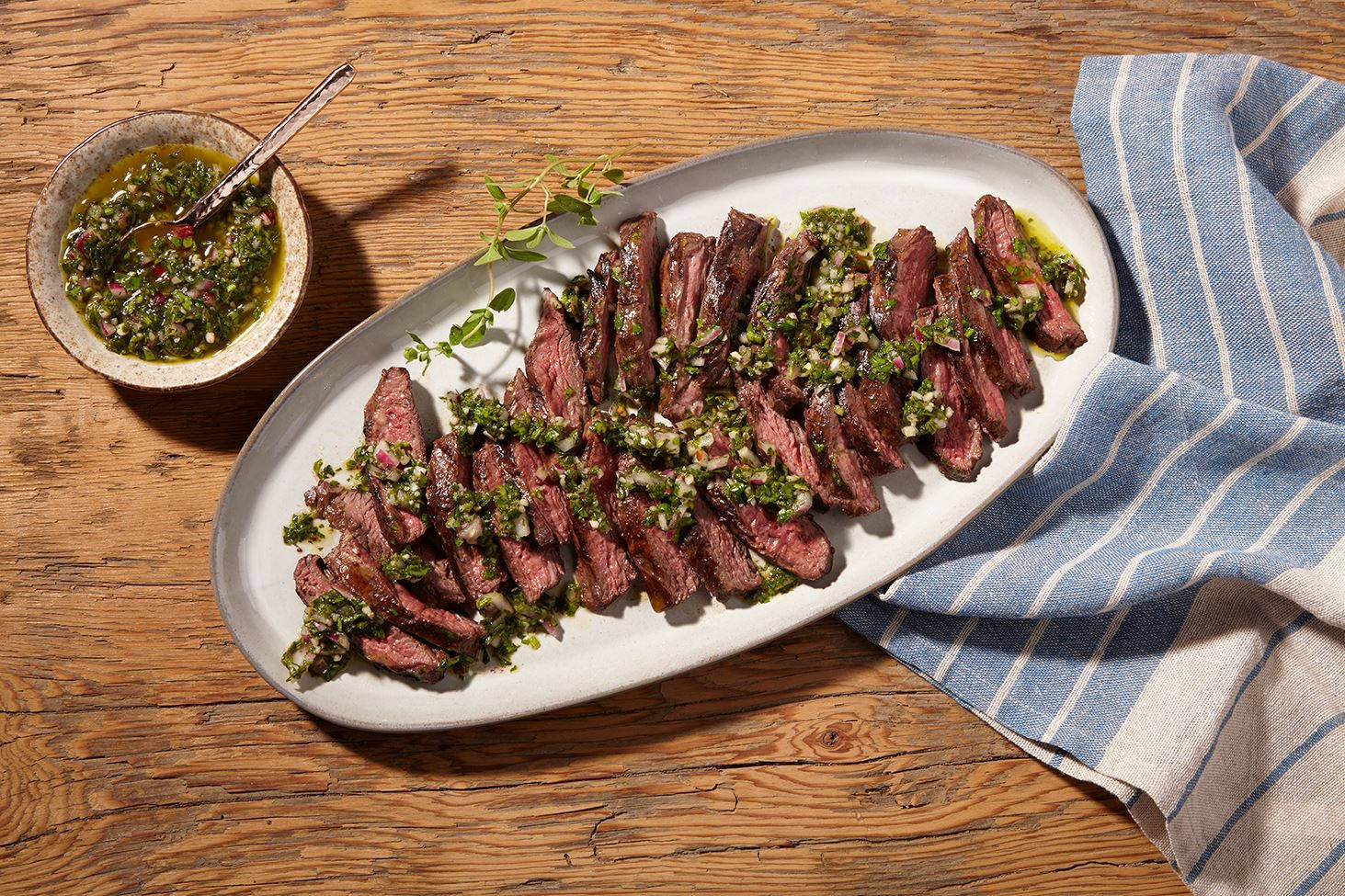 Churrasco With Chimichurri Background