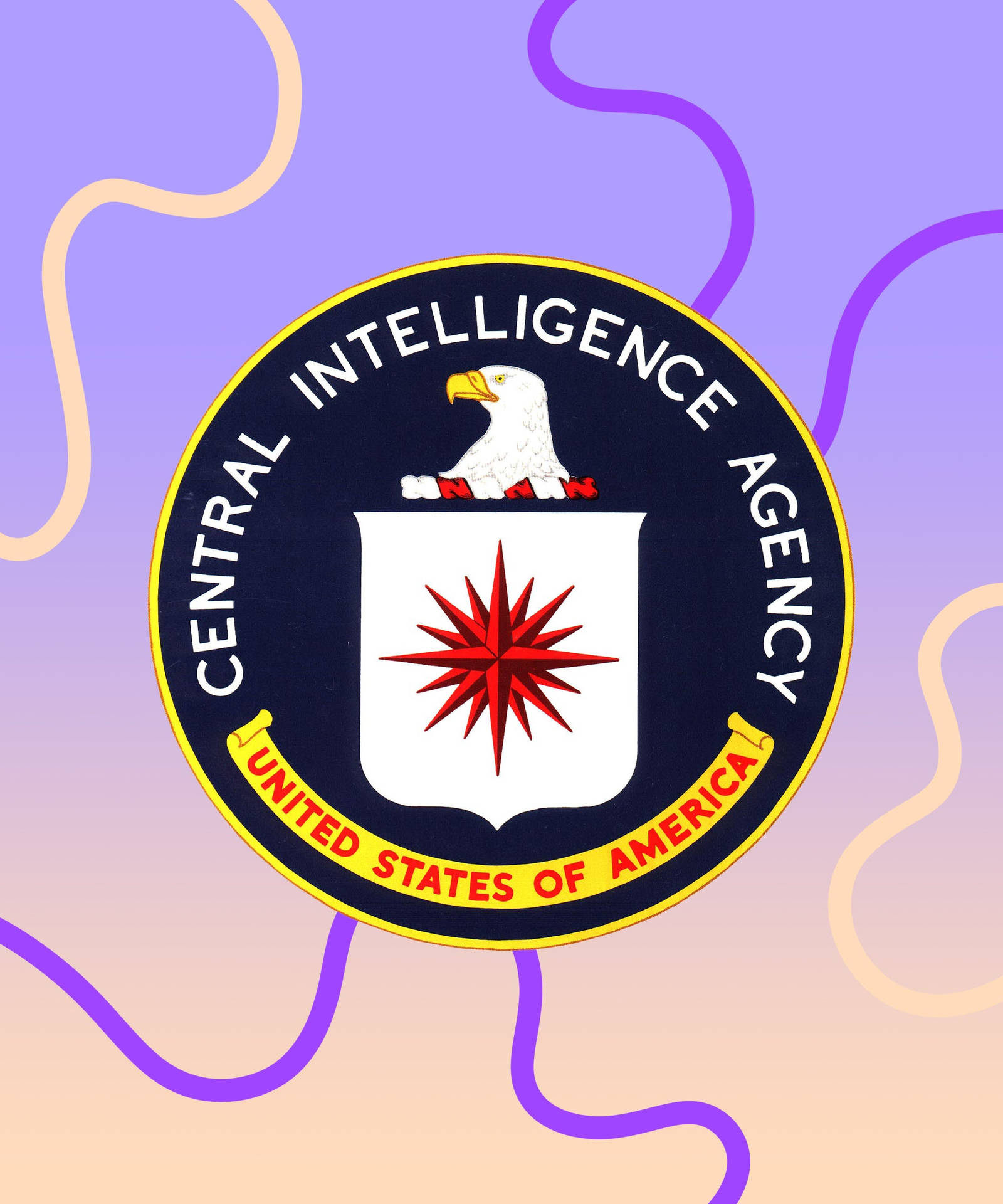 Cia Logo With Yellow Frame Background