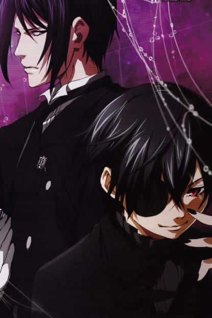 Ciel Phantomhive Stylishly Dressed In Black With Elaborate Details Background