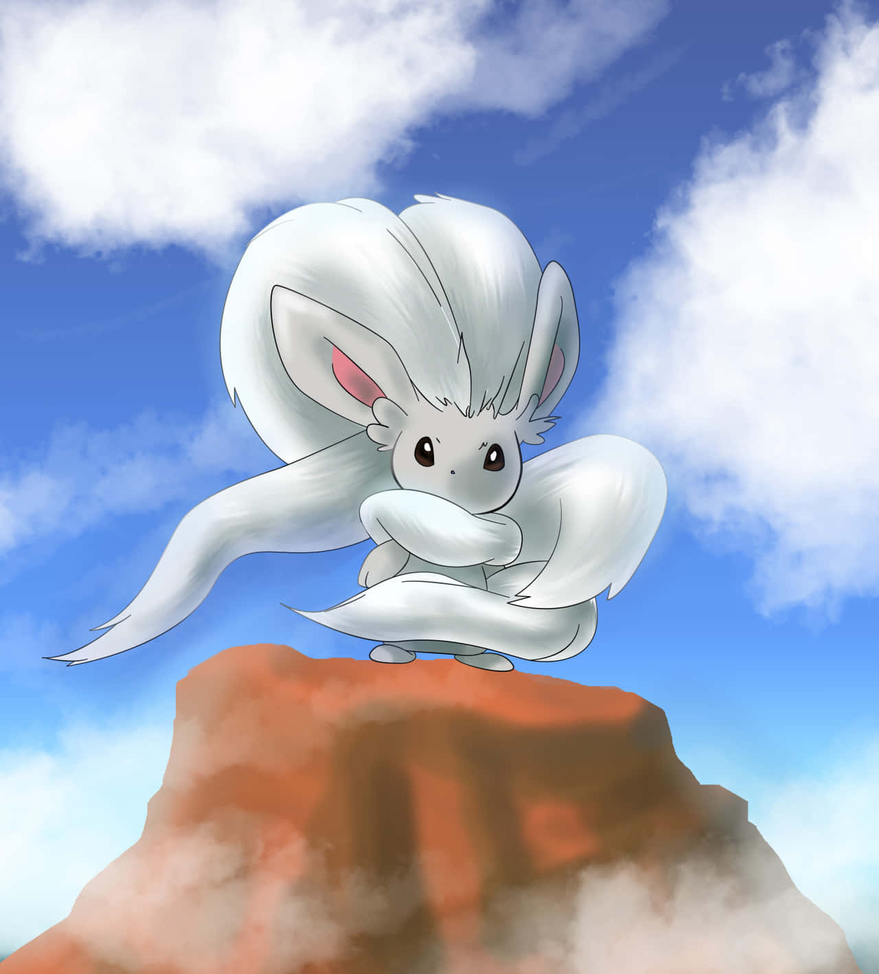 Cinccino On Top Of Mountain Background