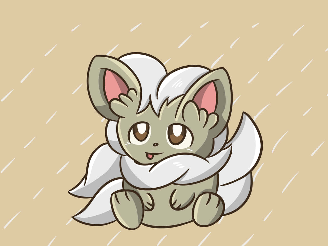 Cinccino Sticking Tongue Out Background