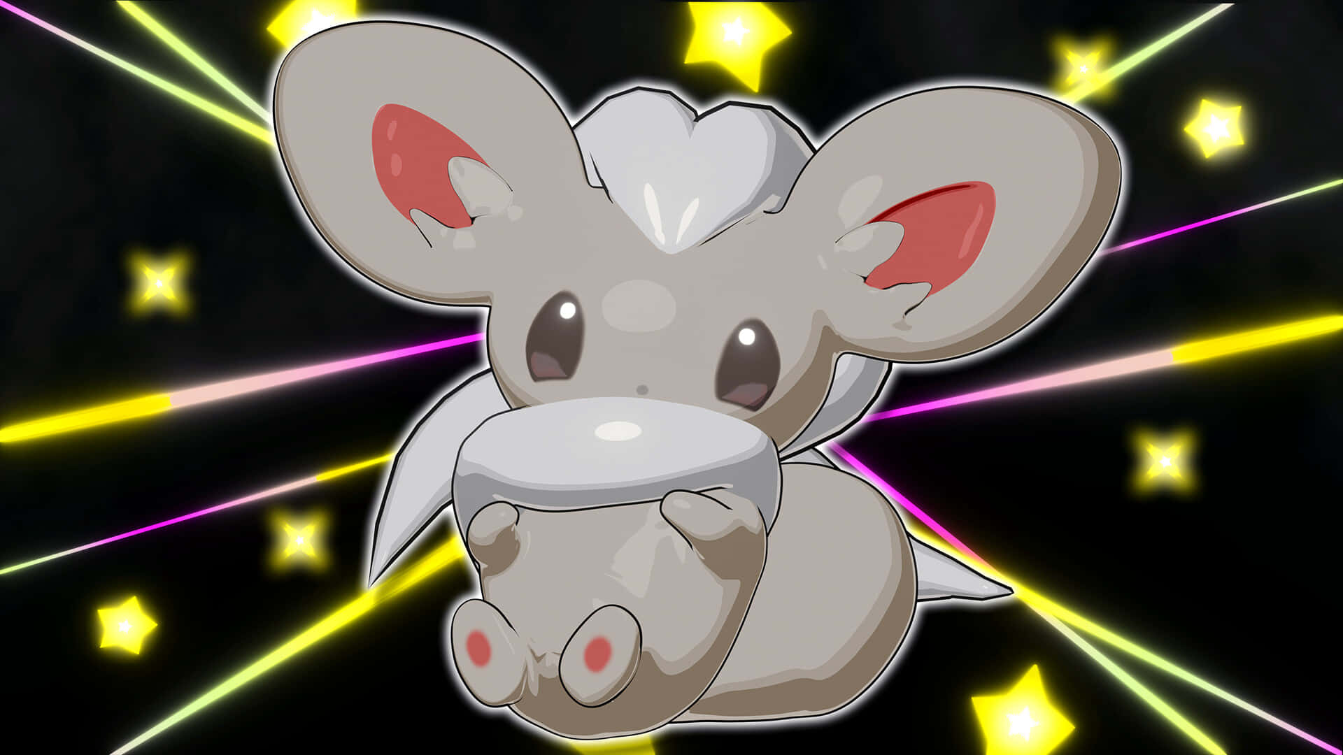 Cinccino Surrounded By Stars Background