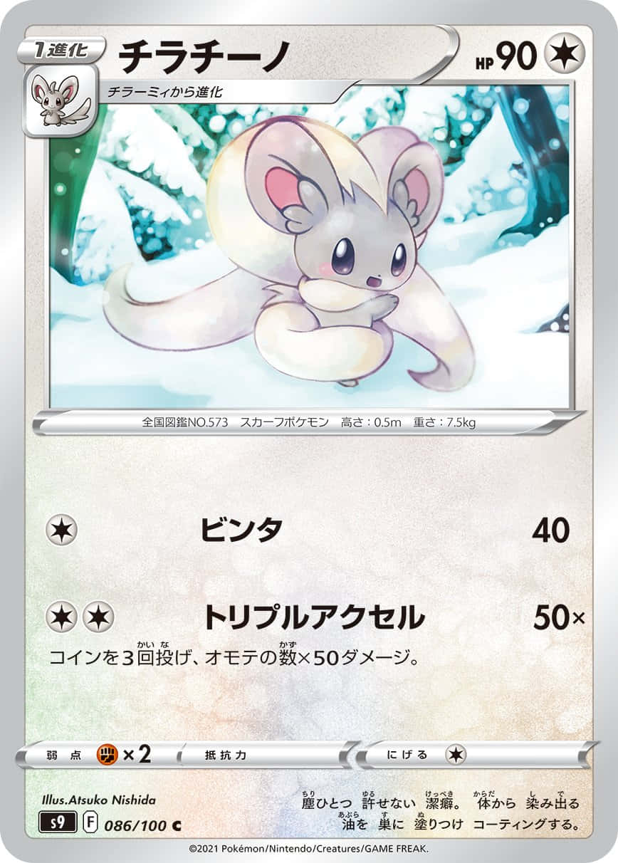Cinccino - The Charming Pokemon In Snow Background