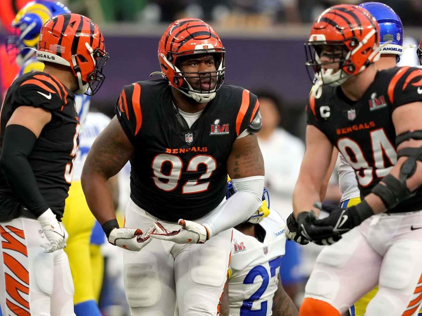 Cincinnati Bengals Football Team Athlete Bj Hill Medium Wide Shot Background