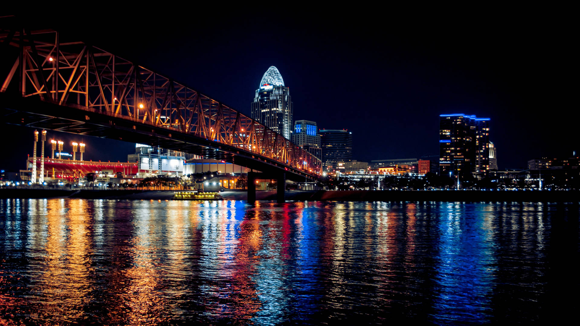 Cincinnati Ohio City Lights Background