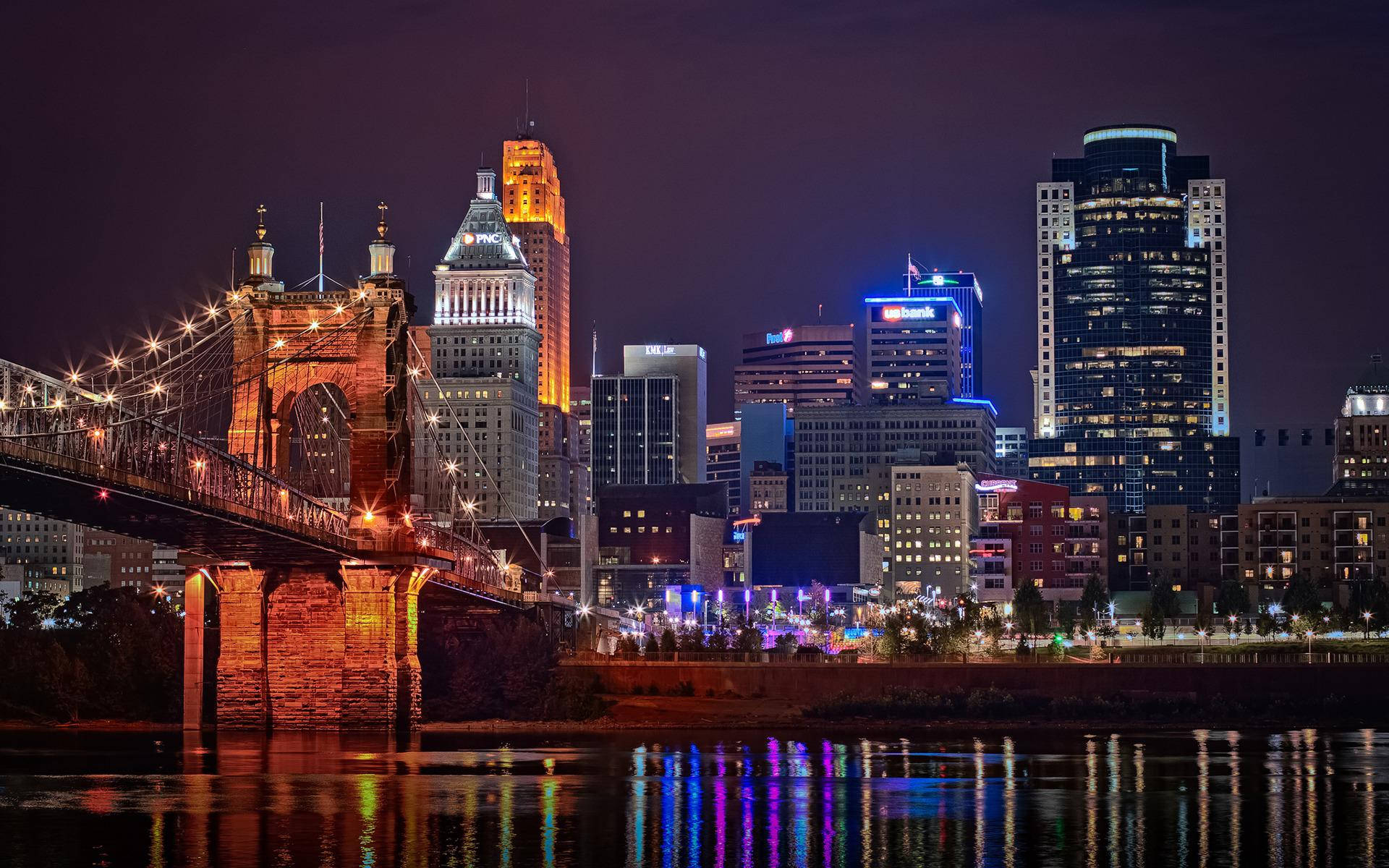 Cincinnati Ohio During The Night
