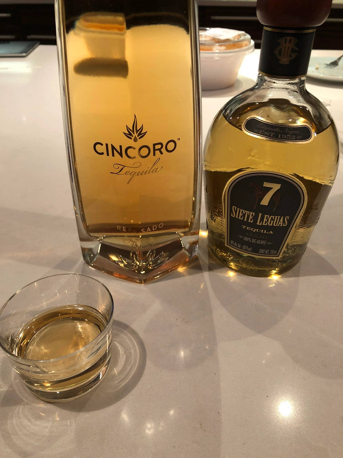 Cincoro And Siete Leguas Tequila Bottle