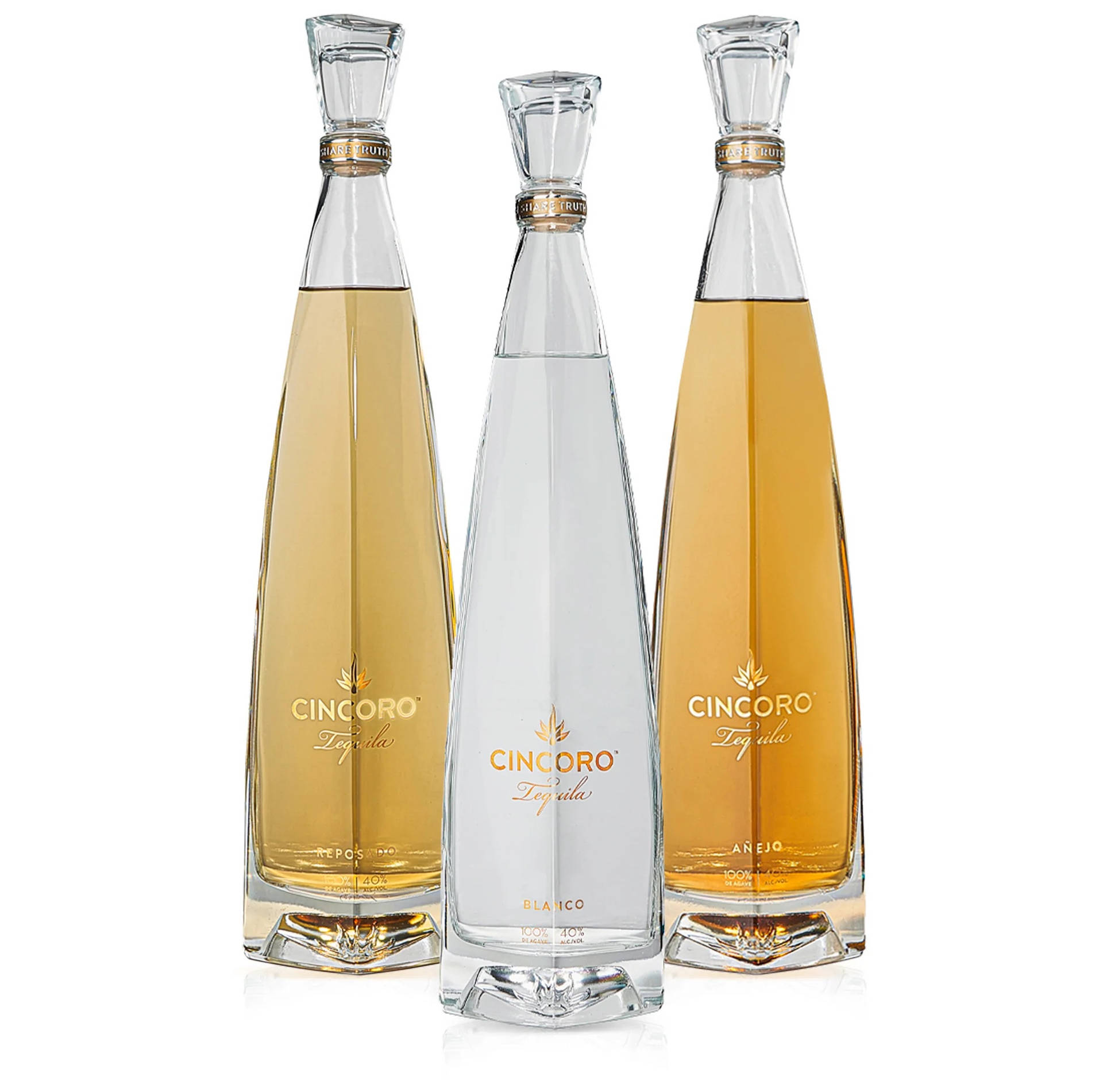 Cincoro Tequila Bottles On White Background