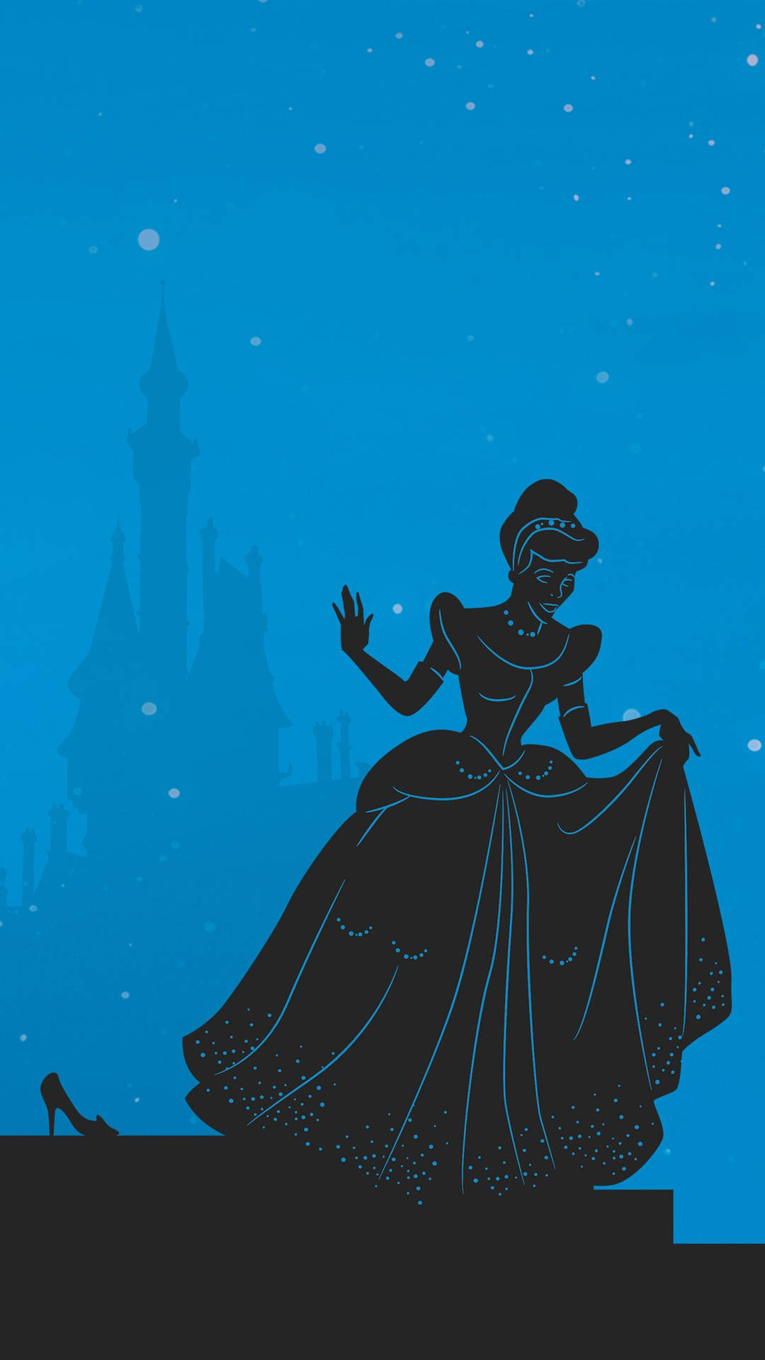 Cinderella Silhouette Aesthetic Cartoon Disney Background