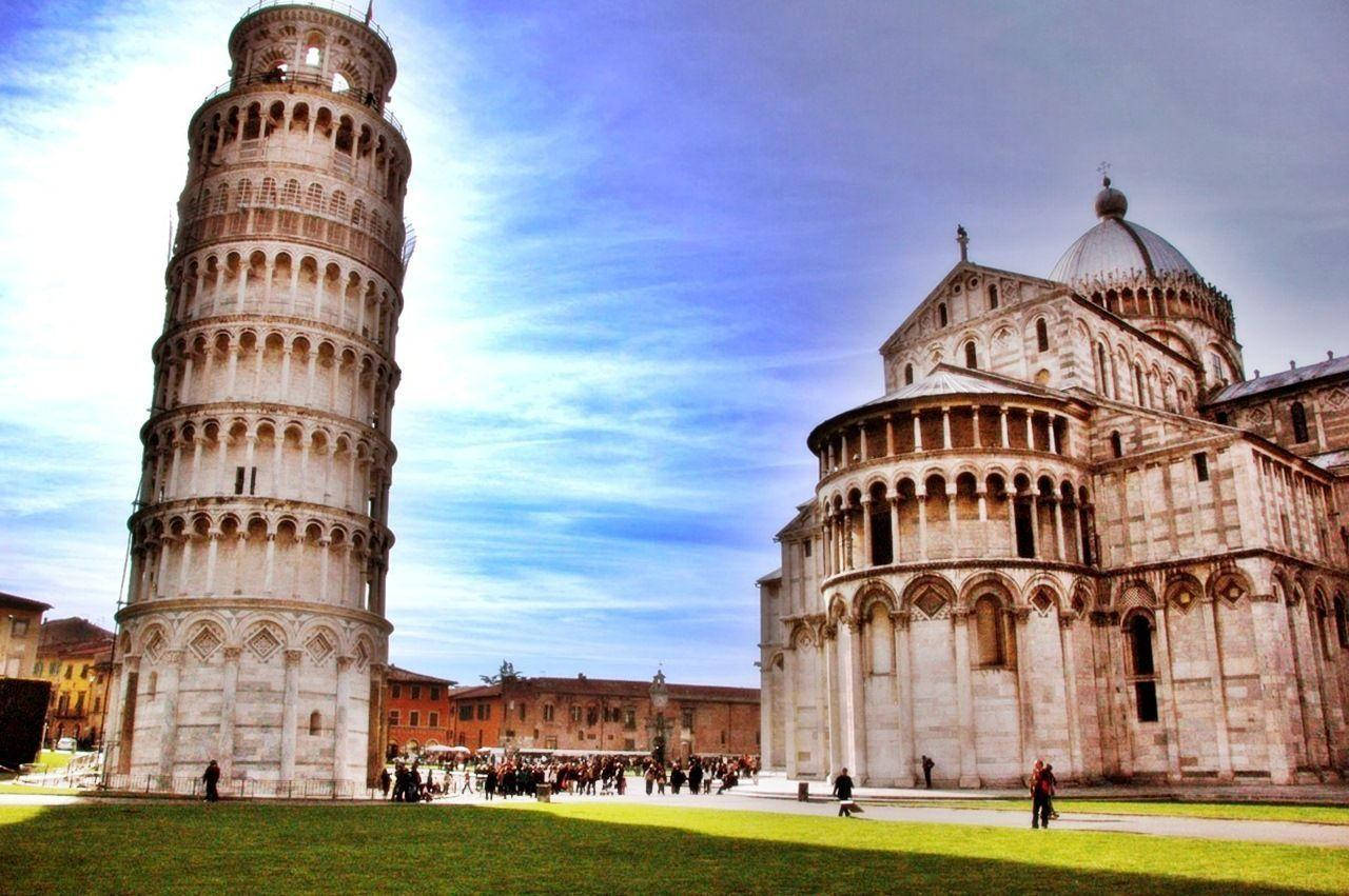 Cinematic Leaning Tower Of Pisa And Cathedral