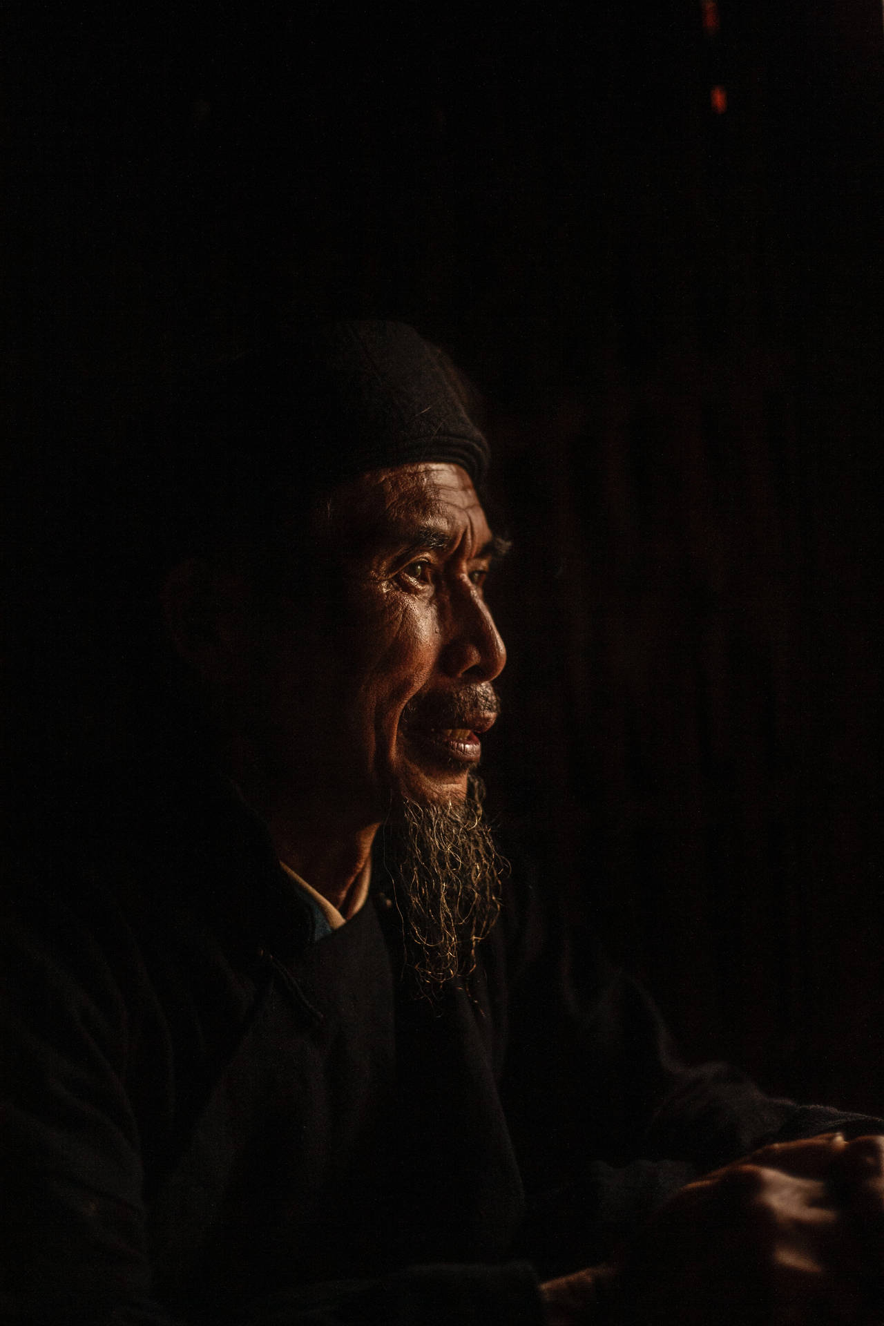 Cinematic Old Man With Goatee Portrait
