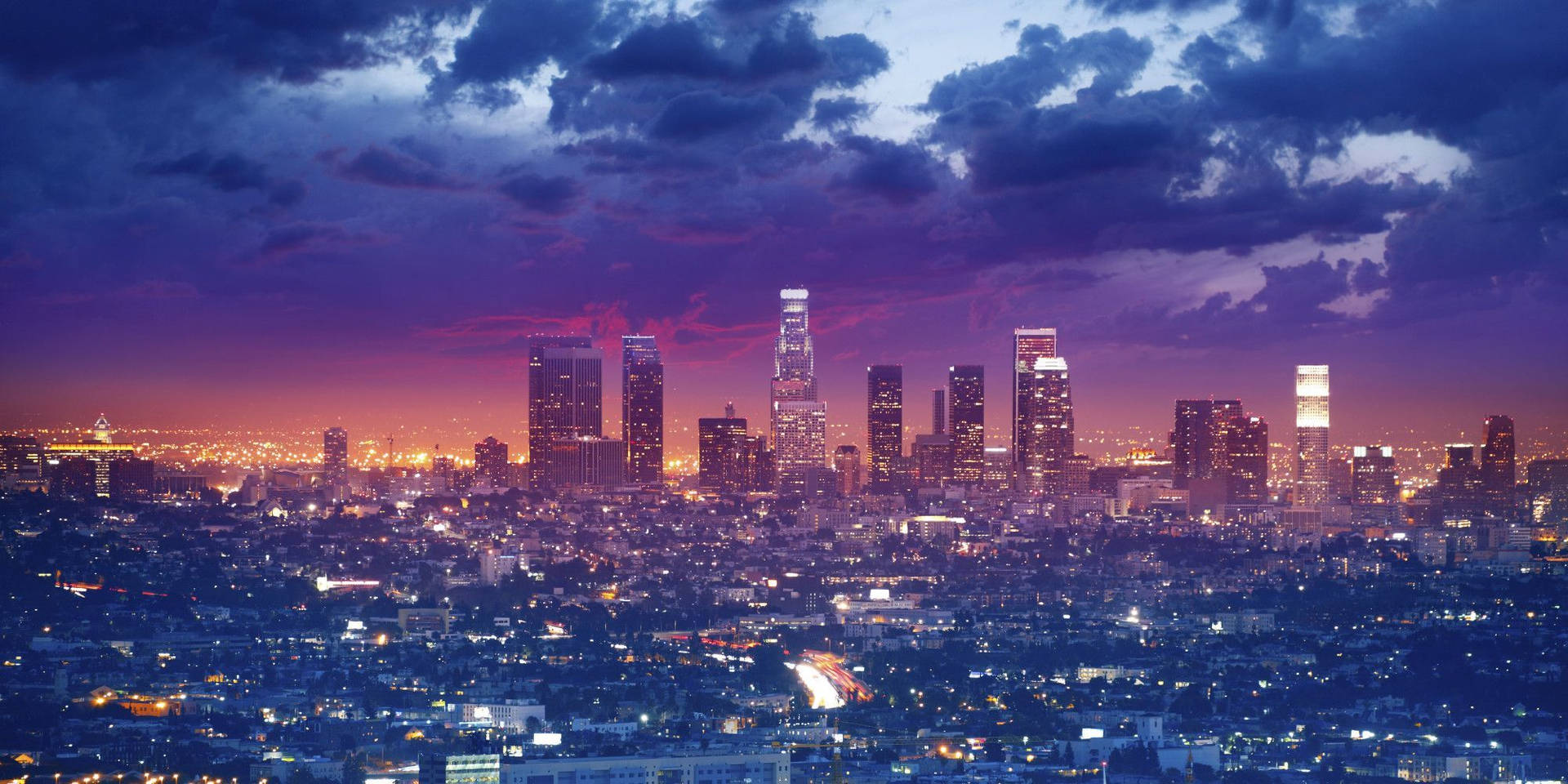Cinematic Skyline Photo Of Los Angeles 4k Background