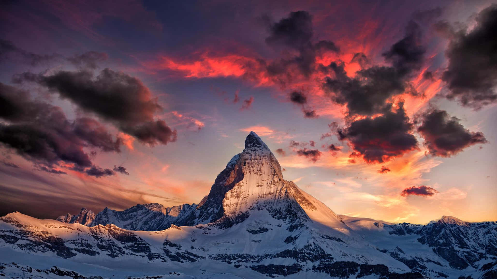Cinematic View Of Matterhorn Background