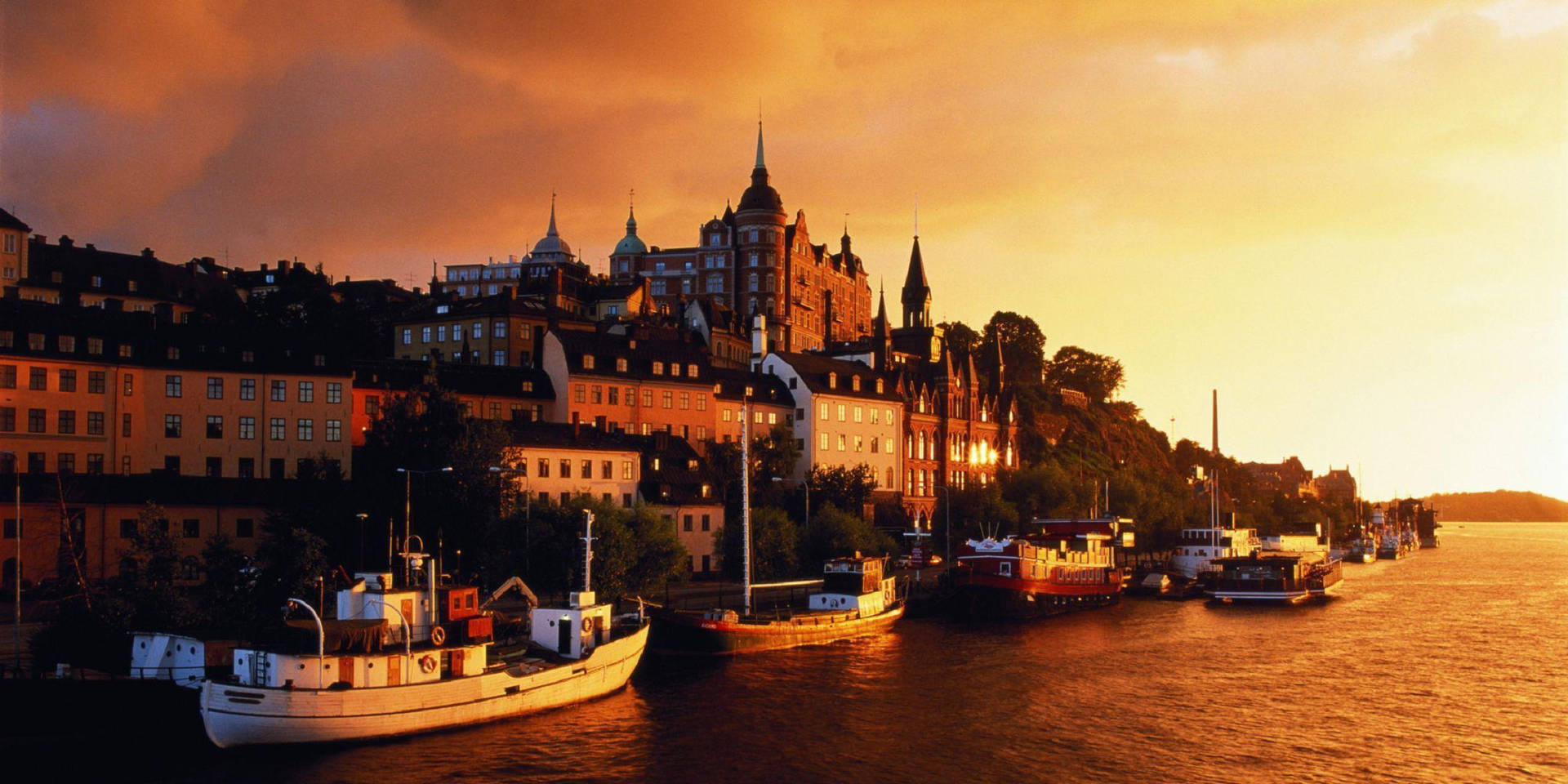 Cinematic View Of Södermalm Stockholm Background