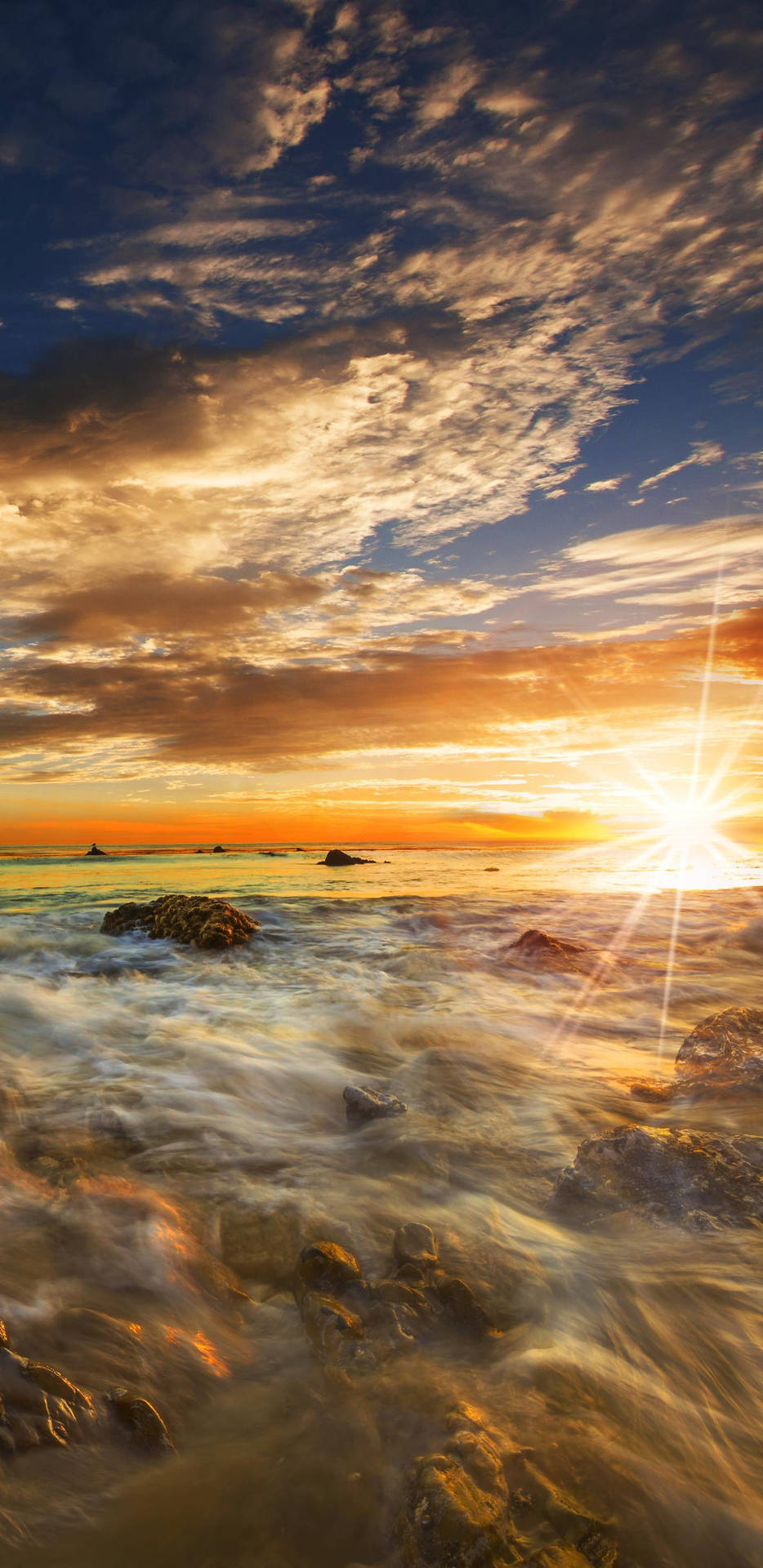 Cinematic Waters On Malibu Beach Background