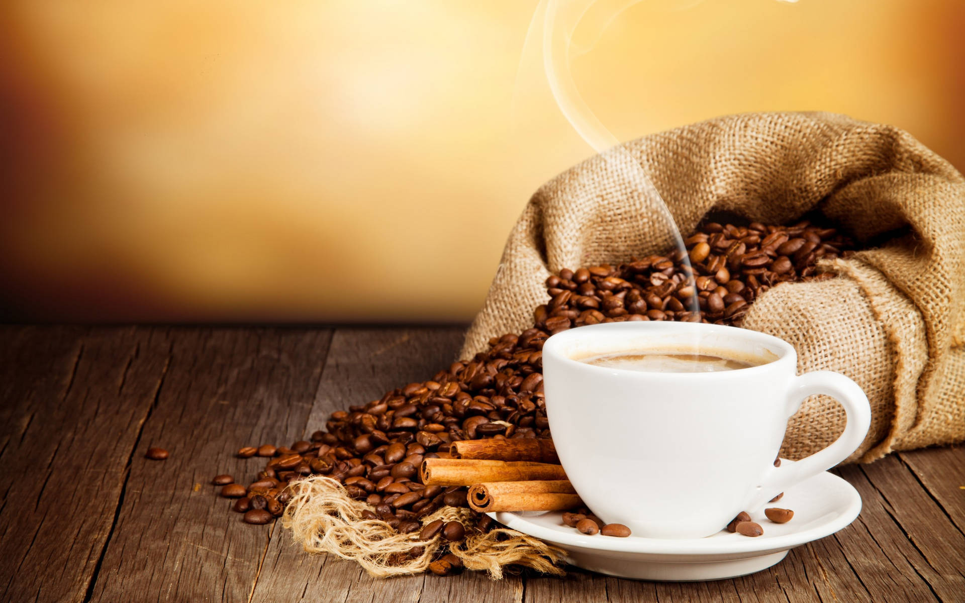 Cinnamon And Coffee Beans Background